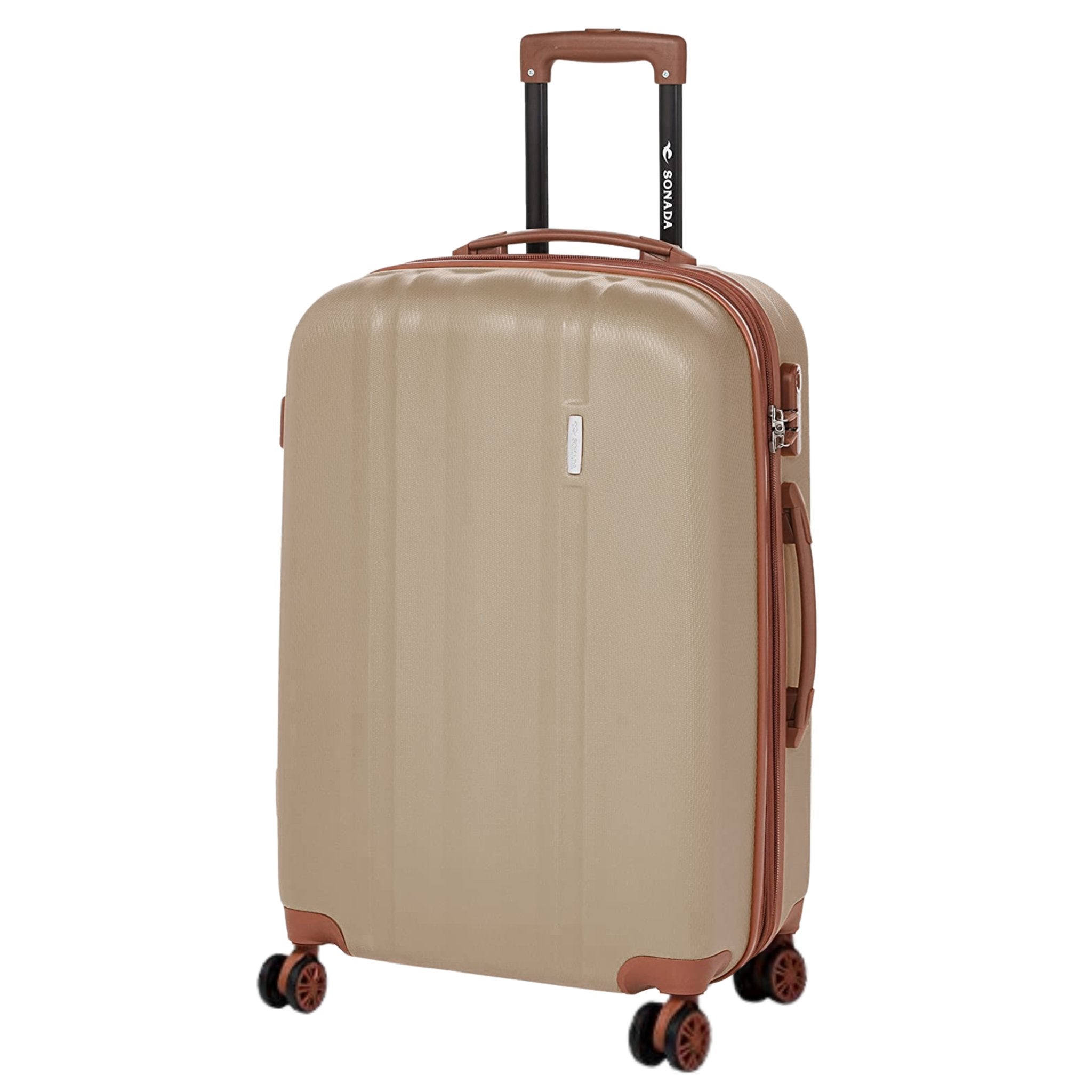 Upright Suitcases Trolley Set of 3 - Champagne