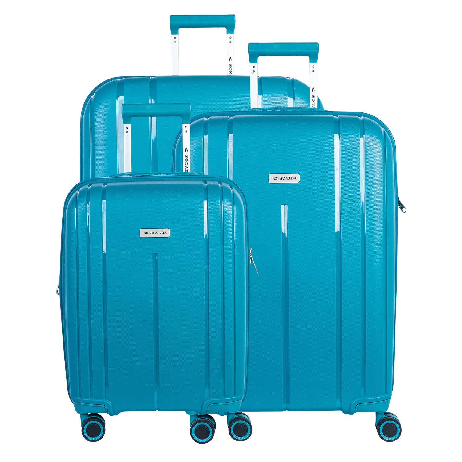 Cape Town Collection Trolley Set of 3 + Free Beauty Case, Orange