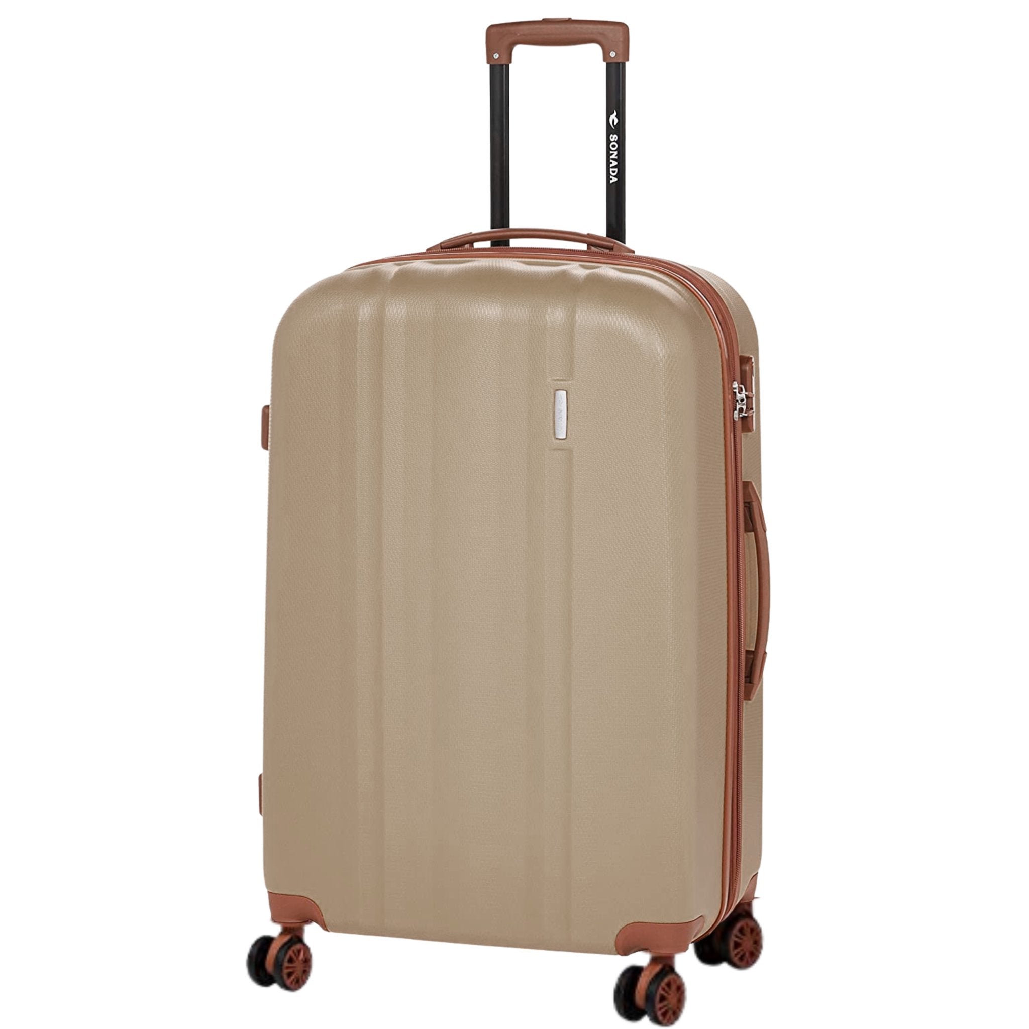 Sonada Upright Suitcases Trolley Set of 3 - Champagne