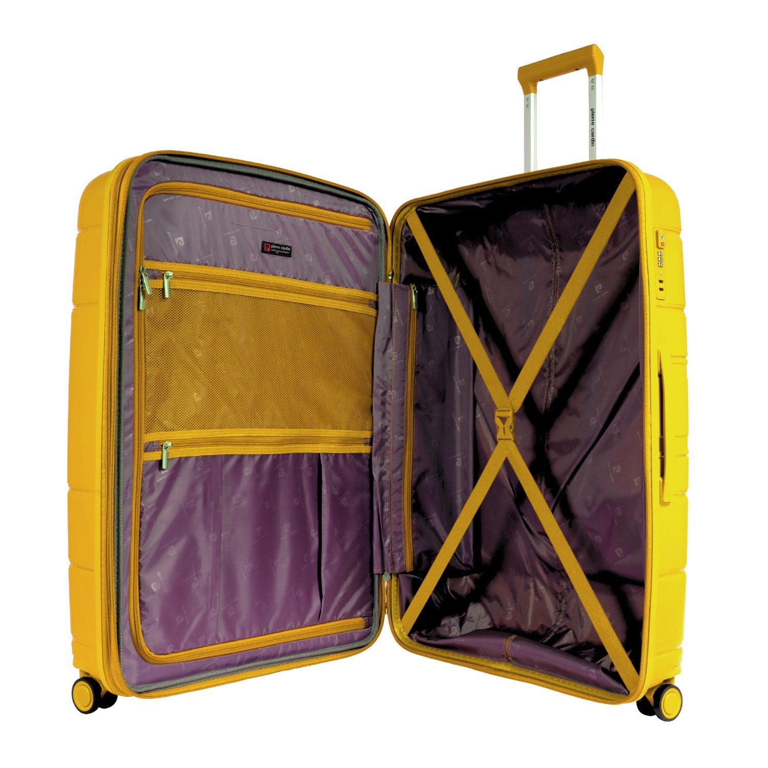 Pierre Cardin Upright Flexible/Hardcase Trolley Set of 4, Honey Gold