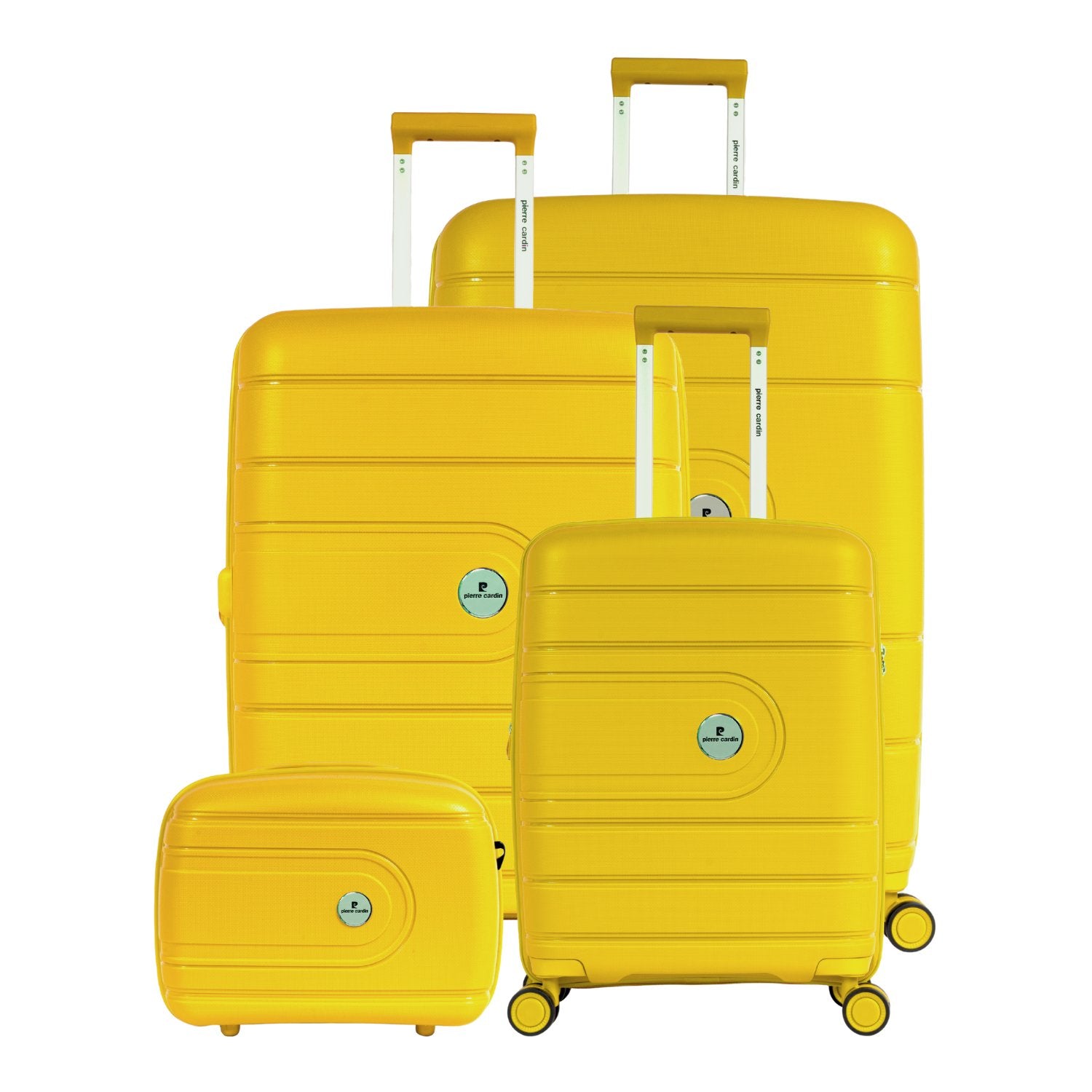 Pierre Cardin Upright Hardcase Trolley Set of 4, Yellow