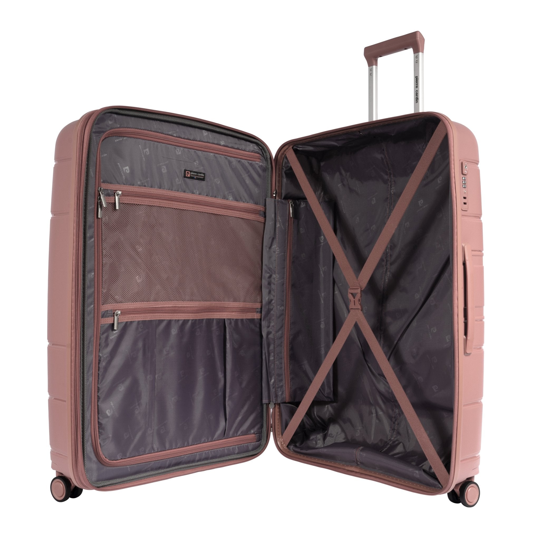 Pierre Cardin Upright Flexible/Hardcase Trolley Set of 4, Rose Gold