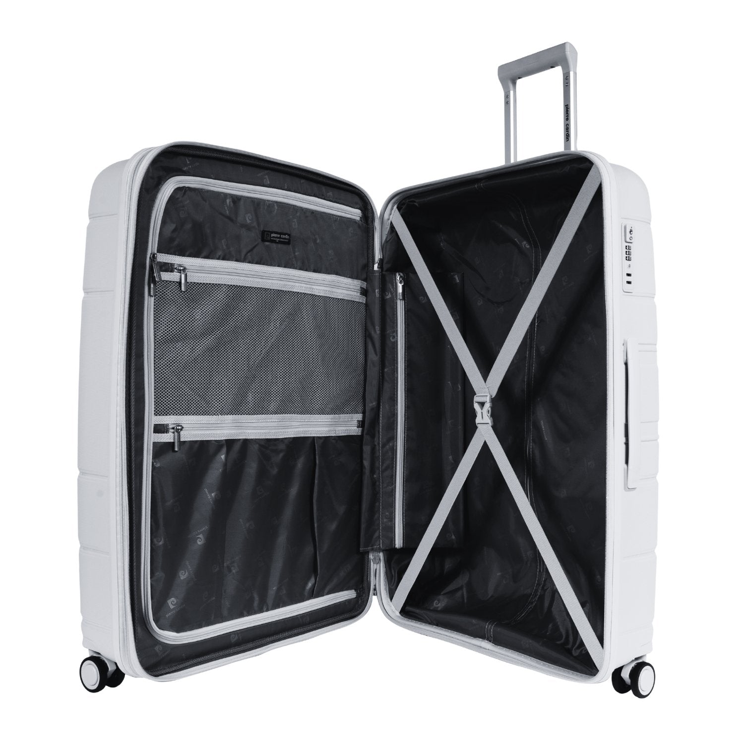 Pierre Cardin Upright Flexible/Hardcase Trolley Set of 4, White