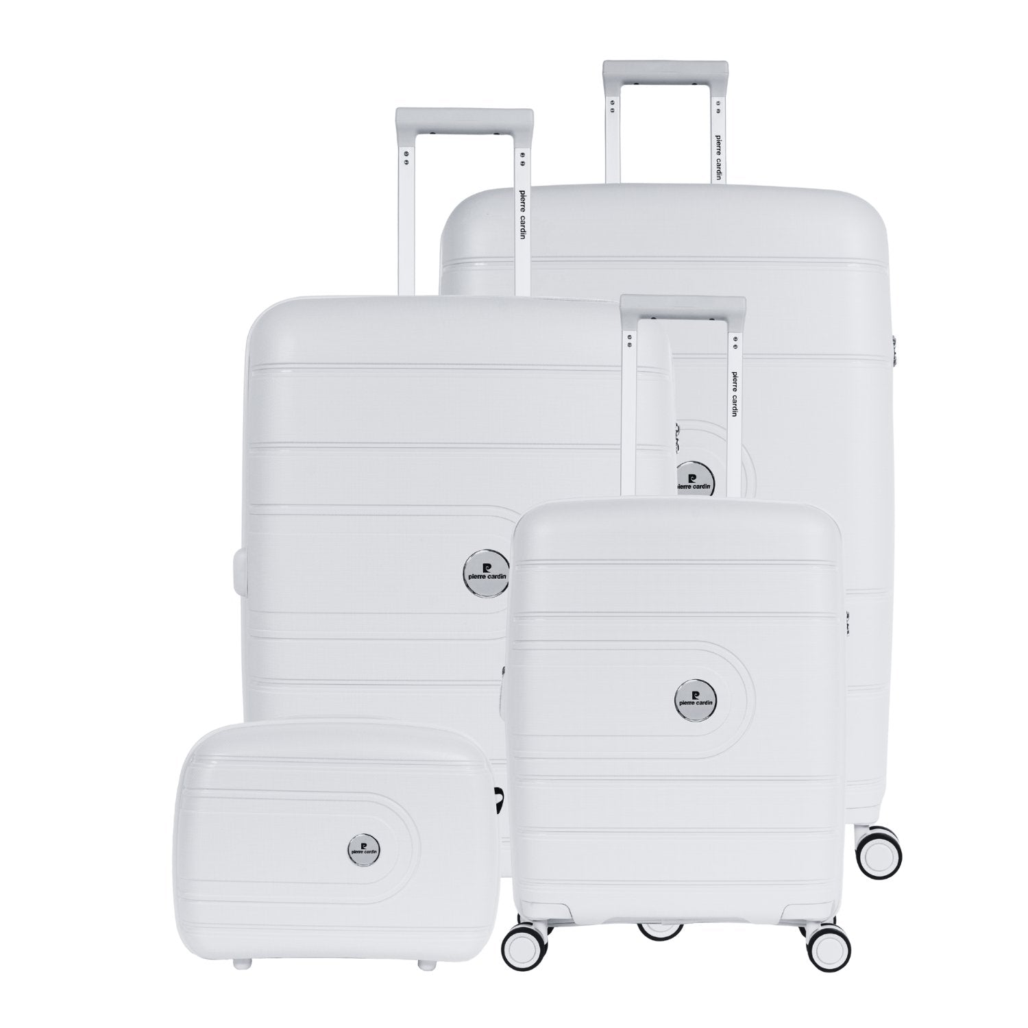 Pierre Cardin Upright Flexible/Hardcase Trolley Set of 4, Peach