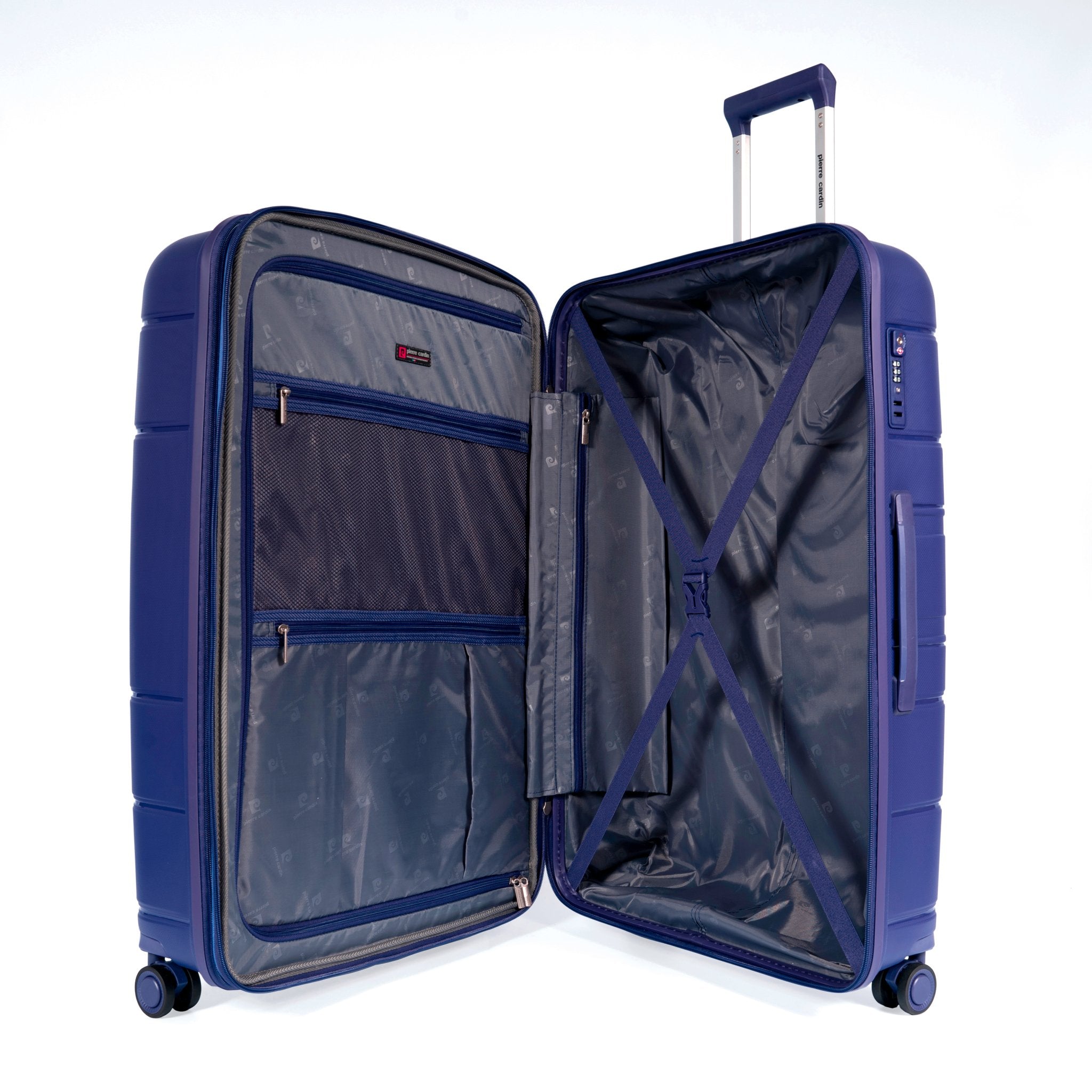 Pierre Cardin Upright Hardcase Trolley Set of 4, Navy