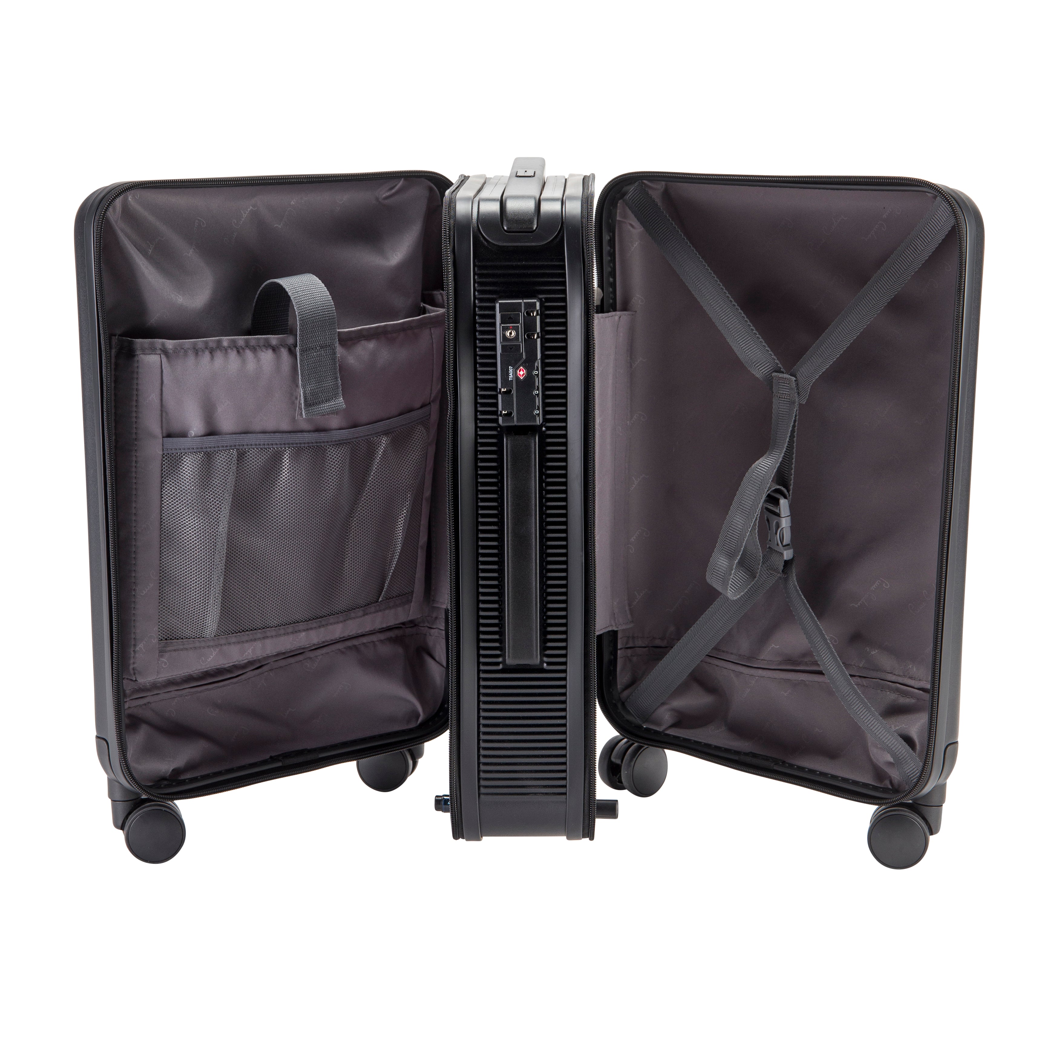 Pierre Cardin Cabin / Business Laptop Rolling Suitcase-Black