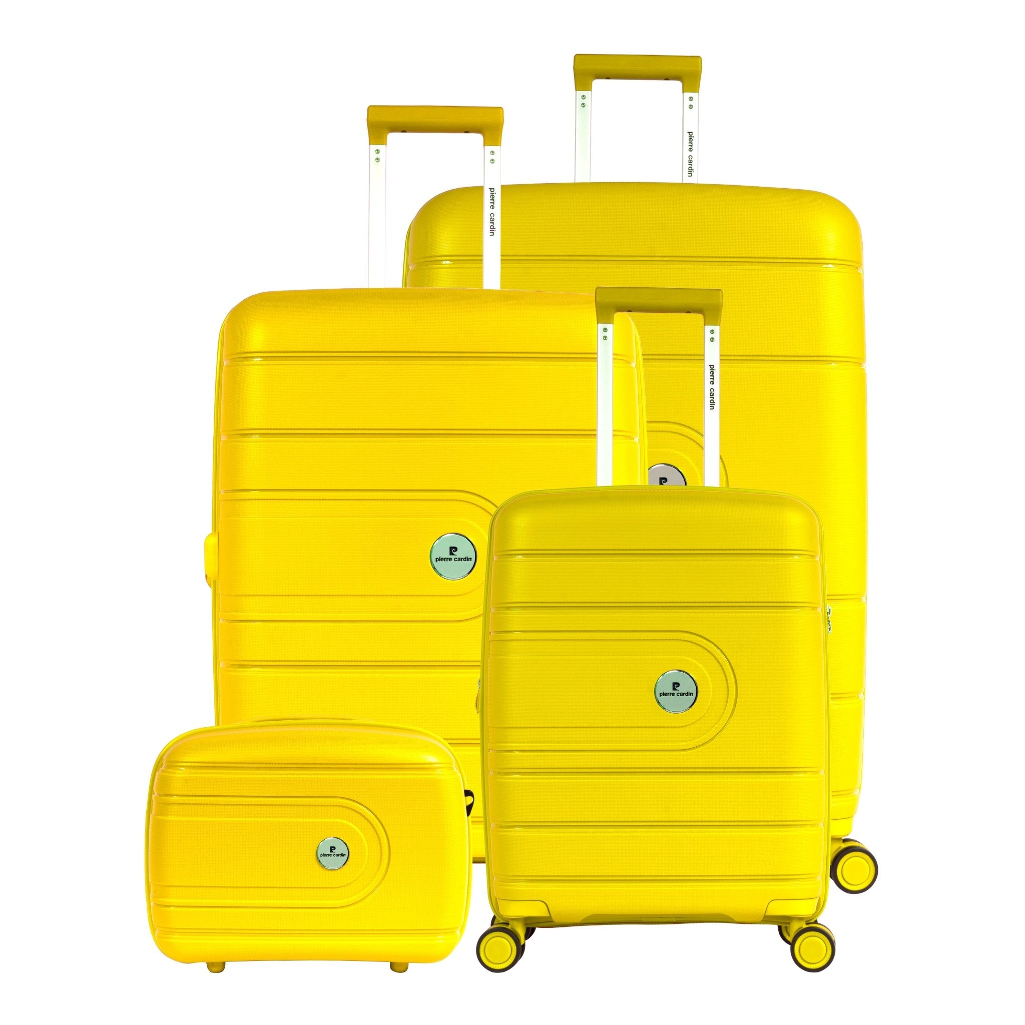 Pierre Cardin Upright Flexible/Hardcase Trolley Set of 4, Honey Gold