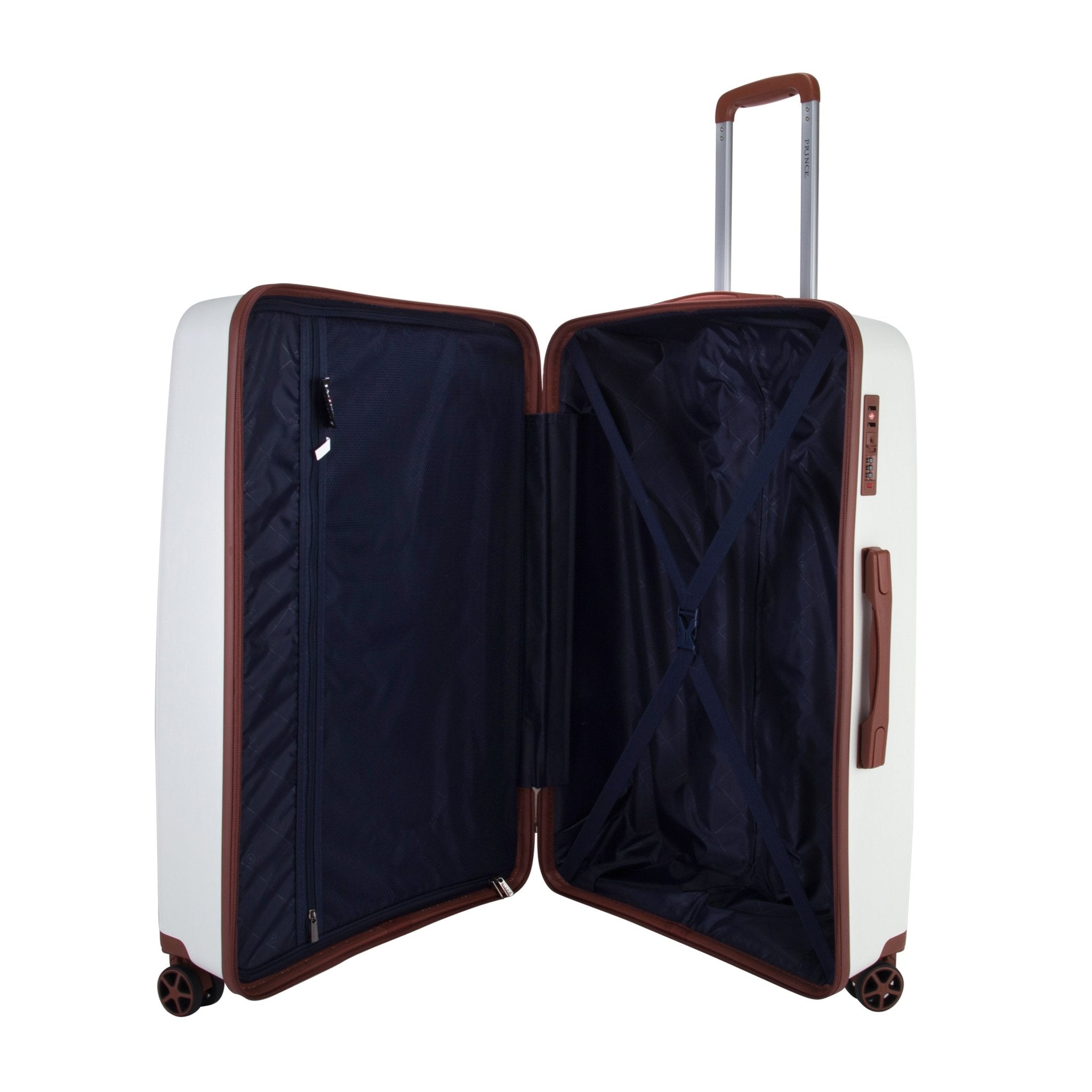 Prince Suitcase Unbreakable Set of 3-White PR16709