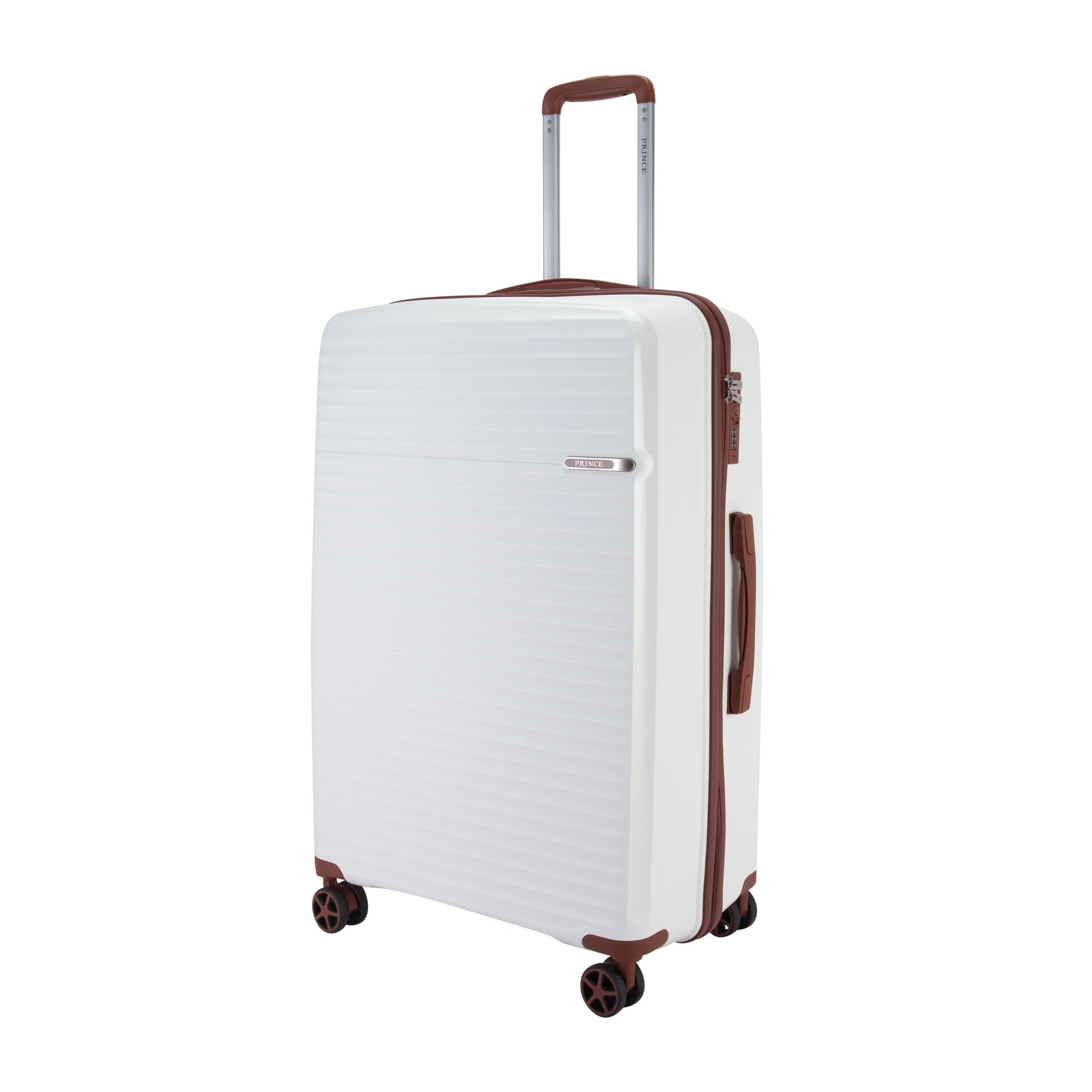 Prince Suitcase Unbreakable Set of 3-White PR16710