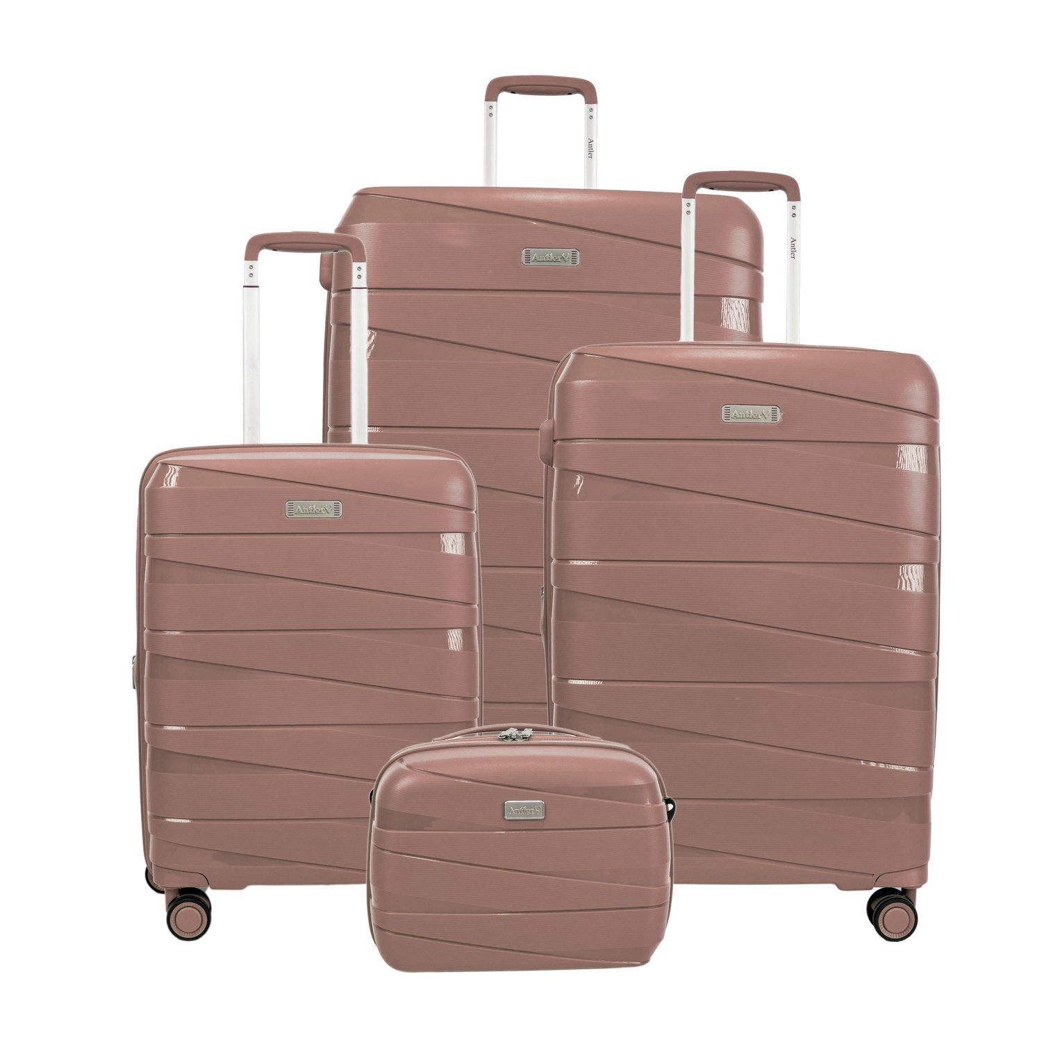 Antler Nova Unbreakable Set of 4 Suitcases, Grey Blue