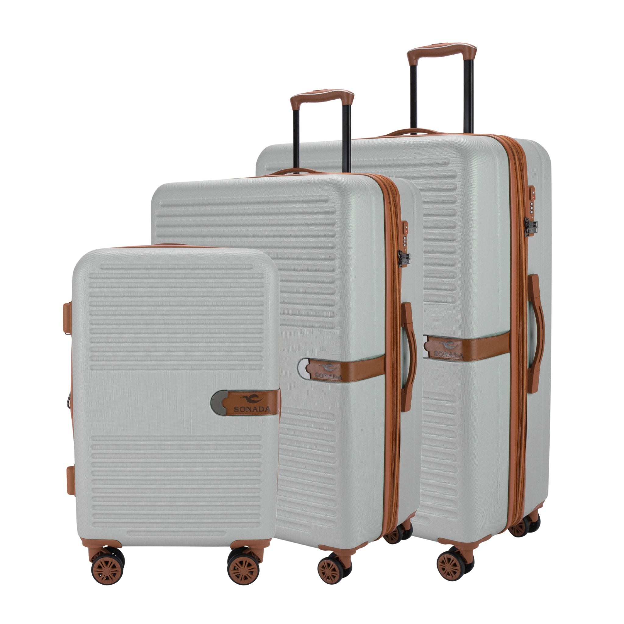 Sonada Sydney Upright Collection Hardcase Trolley Set of 3-Grey