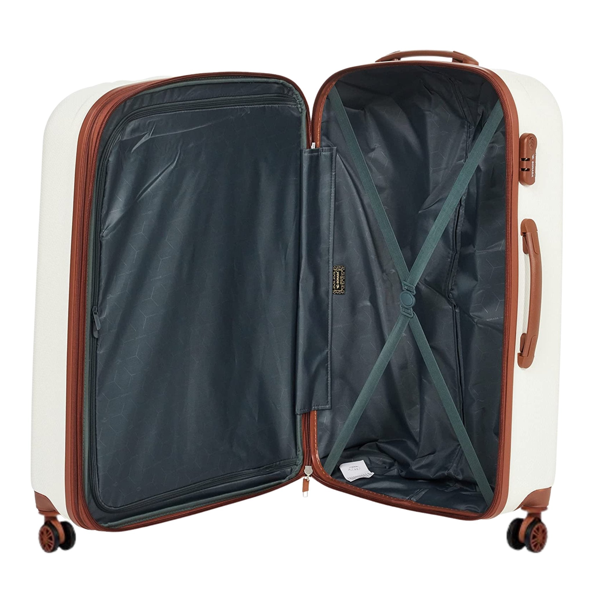 Sonada Upright Suitcases Trolley Set of 3 - White