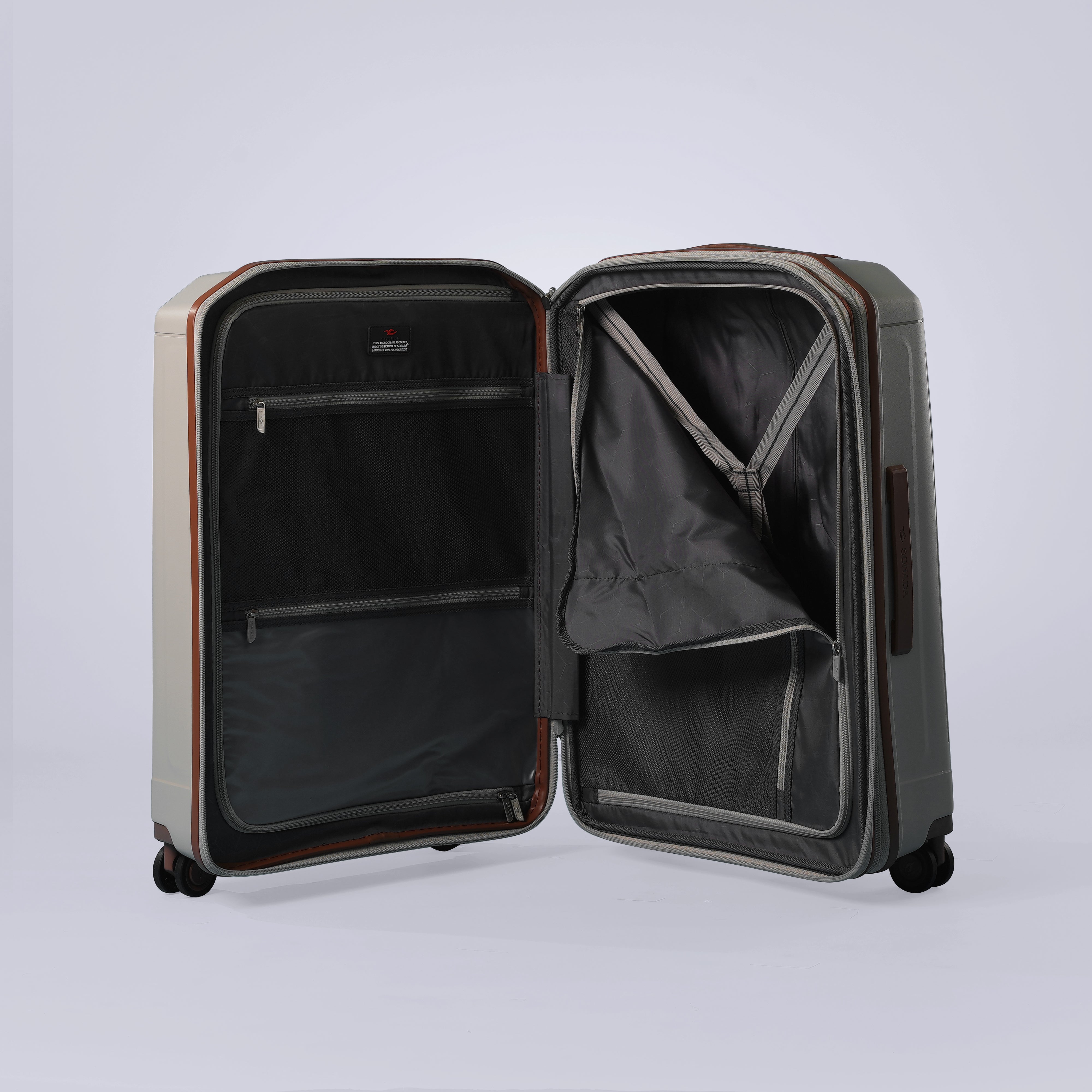 Sonada Milan Suitcases Trolley Set of 3 -Feather Grey
