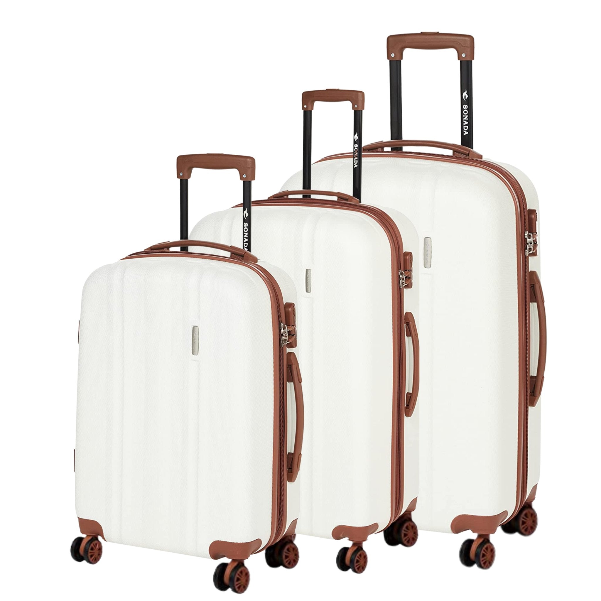 Sonada Upright Suitcases Trolley Set of 3 - Black