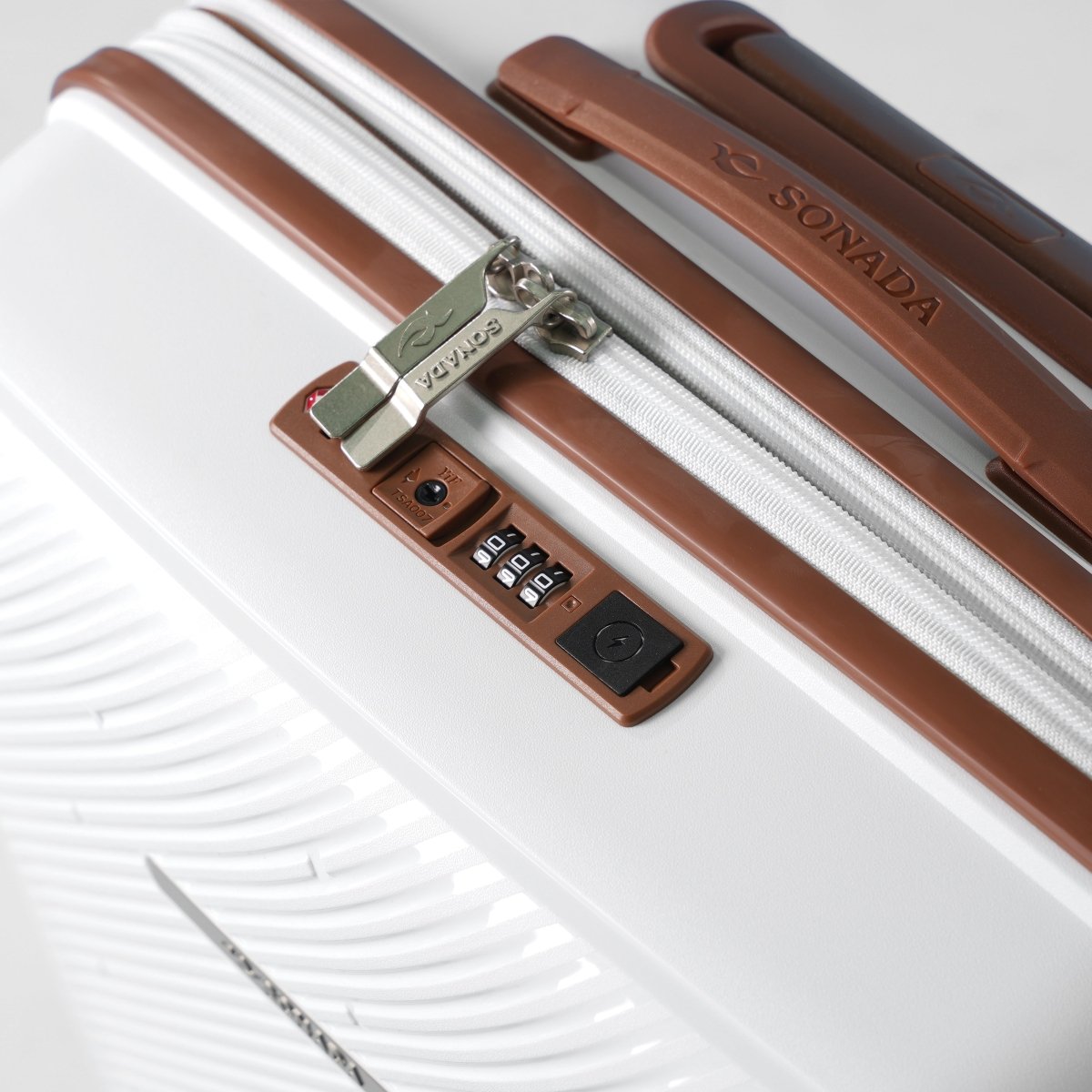 Almeria PP Suitcase Trolley Set of 4, White - MOON - Luggage & Travel Accessories - Sonada