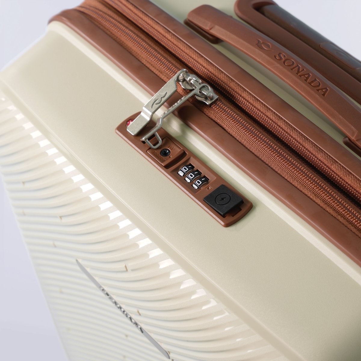 Almeria Suitcase Trolley Set of 4, Champagne - MOON - Luggage & Travel Accessories - Sonada