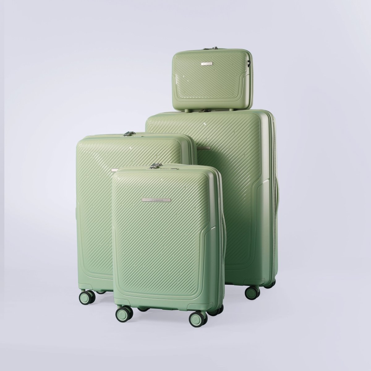 Almeria Suitcase Trolley Set of 4, Light Green - MOON - Luggage & Travel Accessories - Sonada