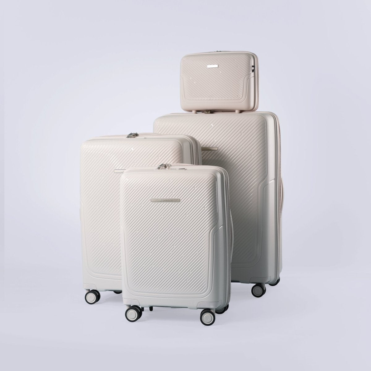 Almeria Suitcase Trolley Set of 4, Nature White - MOON - Luggage & Travel Accessories - Sonada