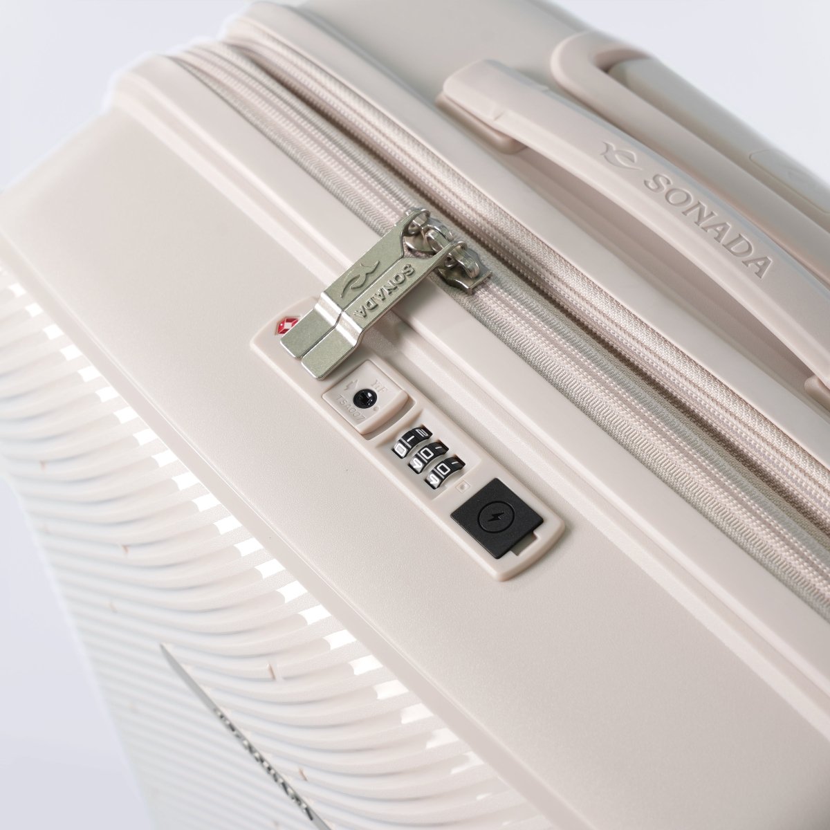 Almeria Suitcase Trolley Set of 4, Nature White - MOON - Luggage & Travel Accessories - Sonada