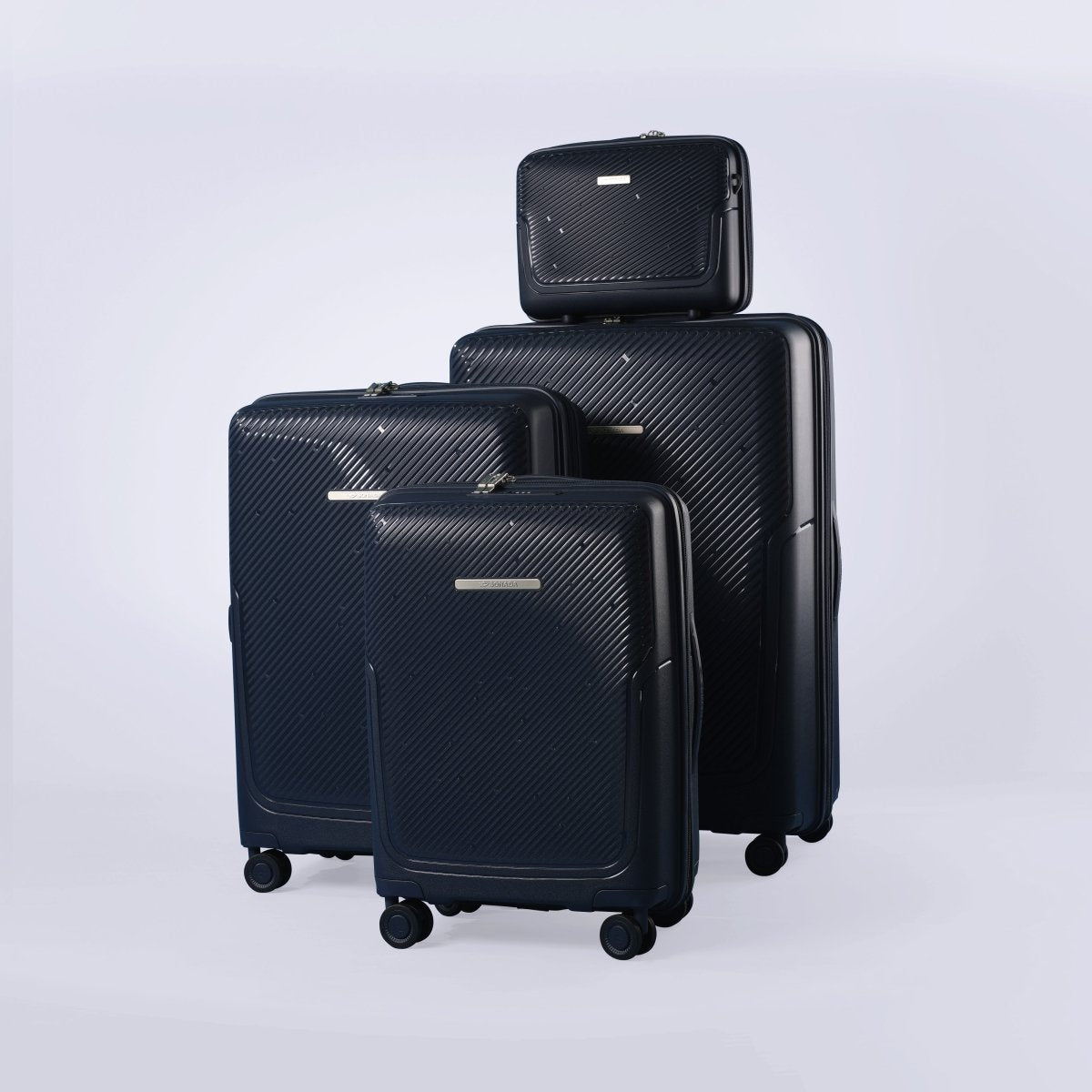 Almeria Suitcase Trolley Set of 4, Navy - MOON - Luggage & Travel Accessories - Sonada
