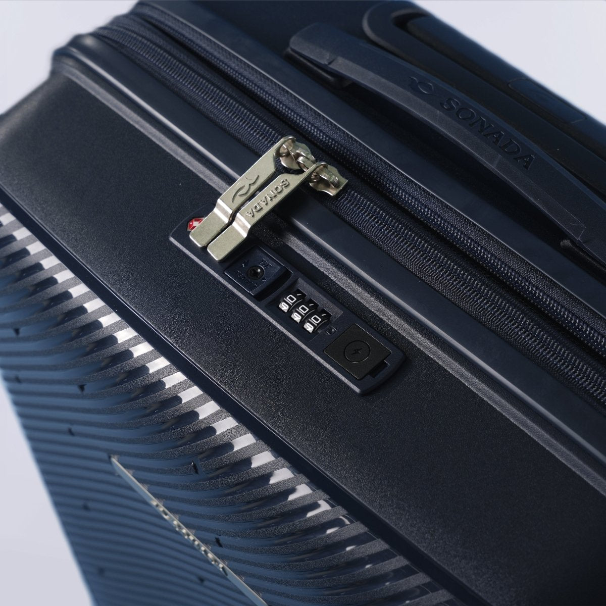 Almeria Suitcase Trolley Set of 4, Navy - MOON - Luggage & Travel Accessories - Sonada