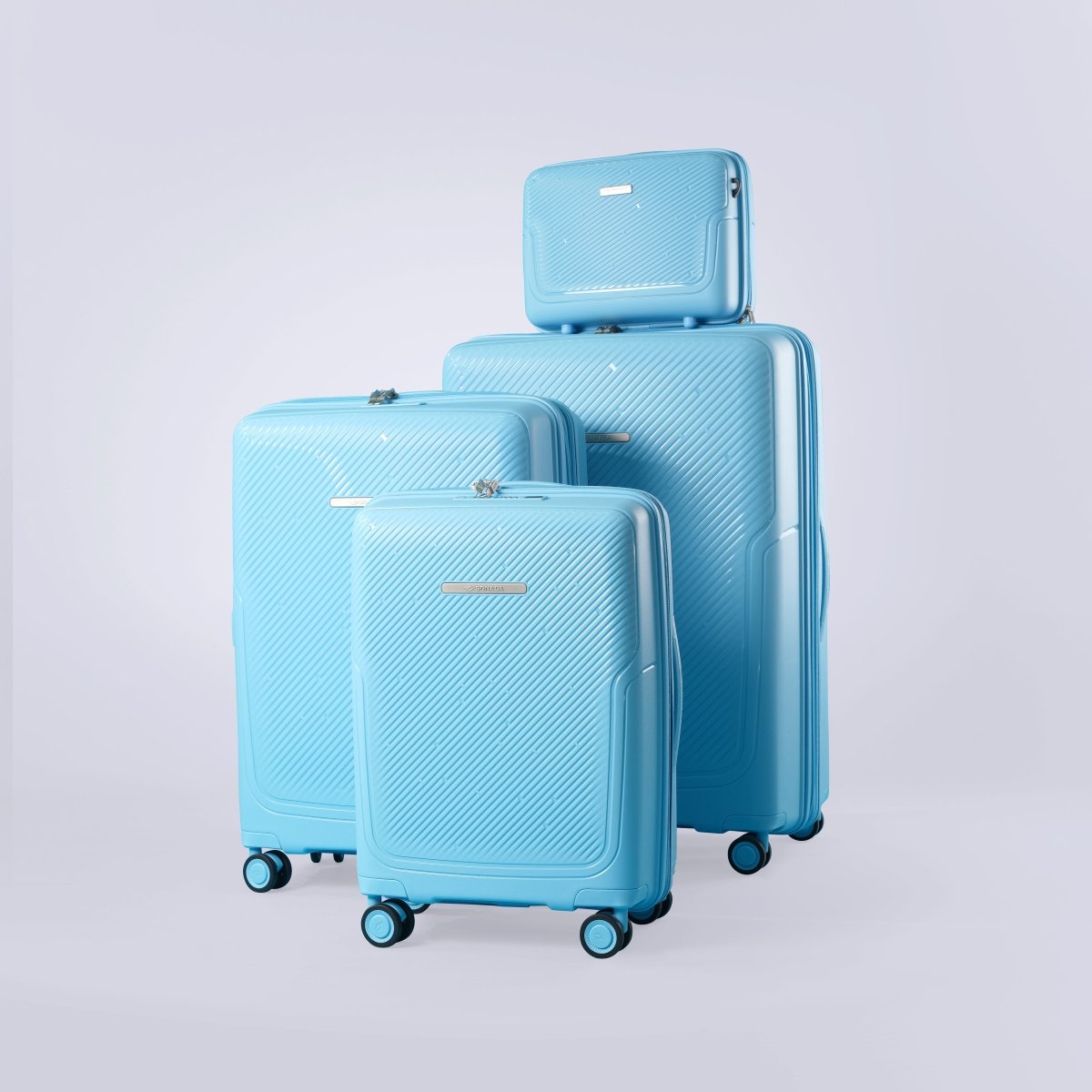 Almeria Suitcase Trolley Set of 4, Turqouise - MOON - Luggage & Travel Accessories - Sonada