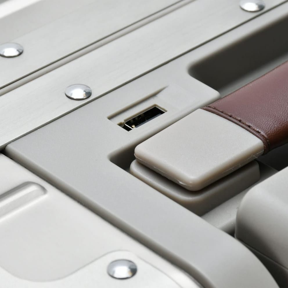 Axis Carry on Suitcase - Pure Aluminium in Champagne - MOON - Luggage - Lushberry