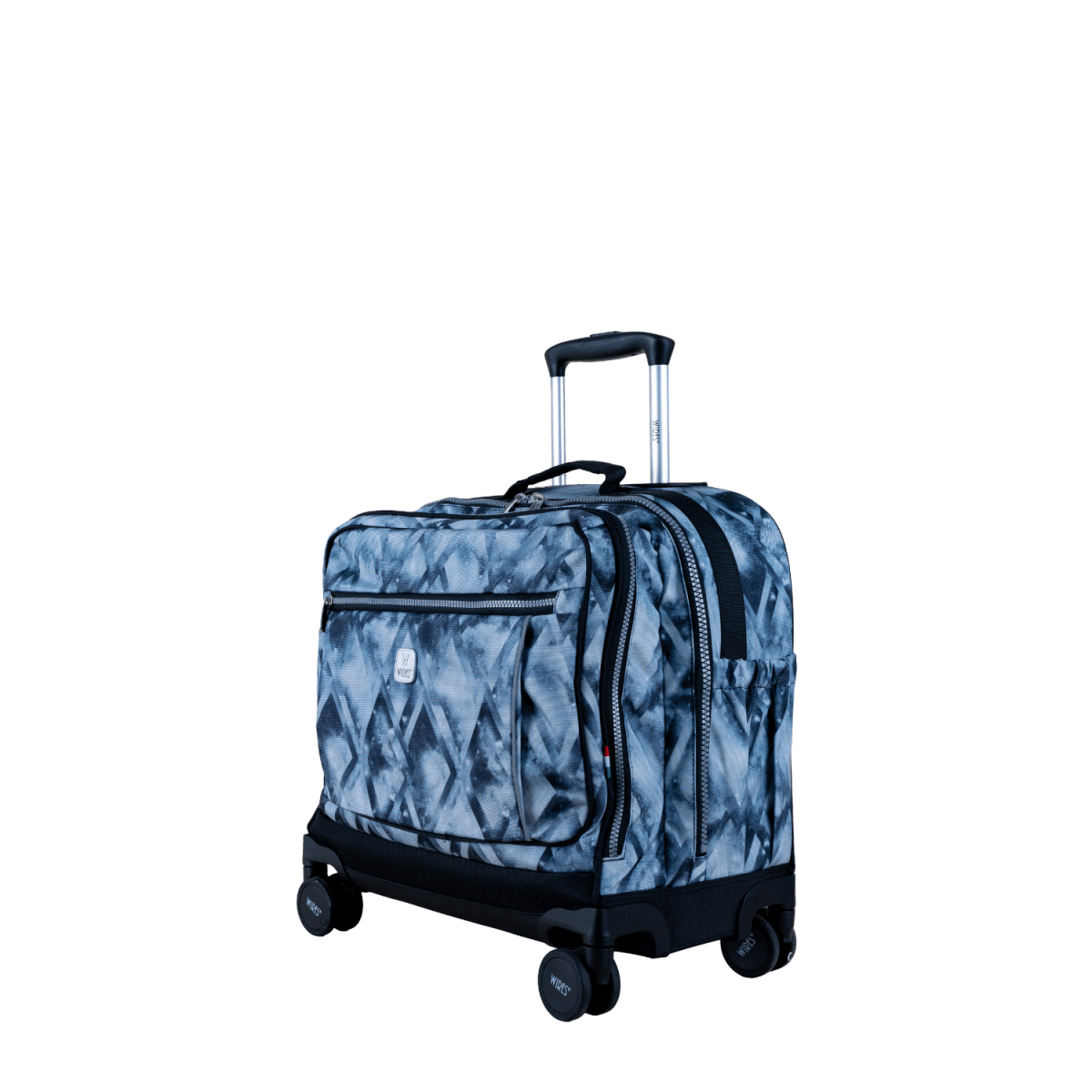 Black Delta 8 Wheels School Bag Trolley Set of 4(Lunch Bag & Pencil Case)+Lunch Box - MOON - Back 2 School - Wires