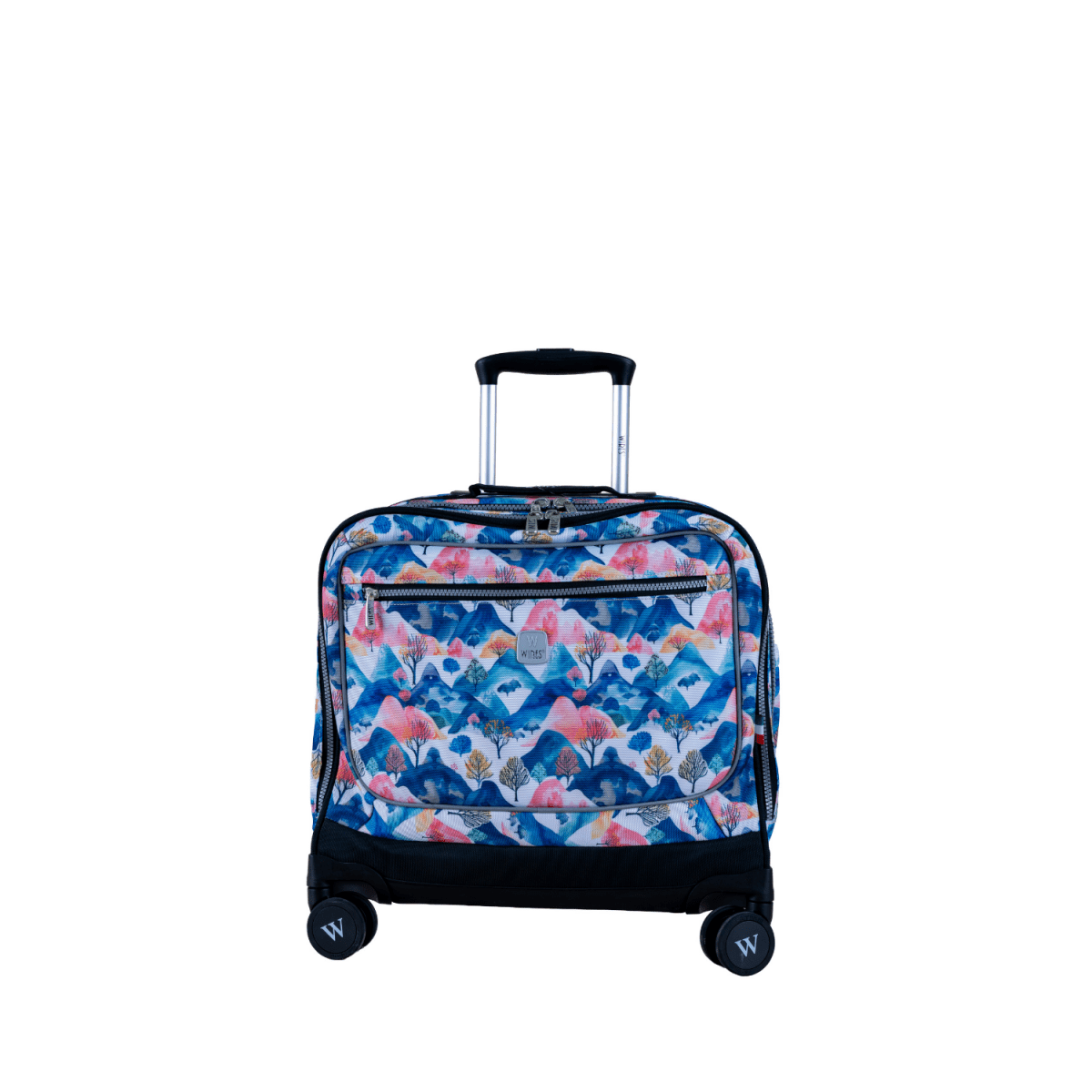 Blue Zone Flamingo 8 Wheels School Bag Trolley Set of 4(Lunch Bag & Pencil Case)+Lunch Box - MOON - Back 2 School - Wires