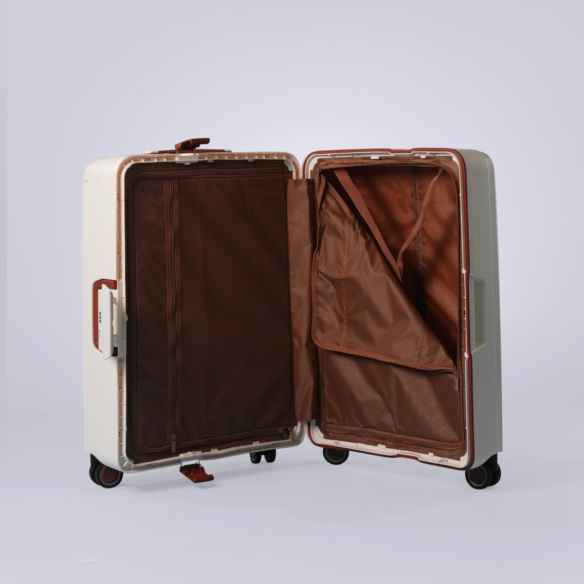 Burgos Zipless Suitcase Set of 3 Cream - MOON - Luggage & Travel Accessories - Sonada