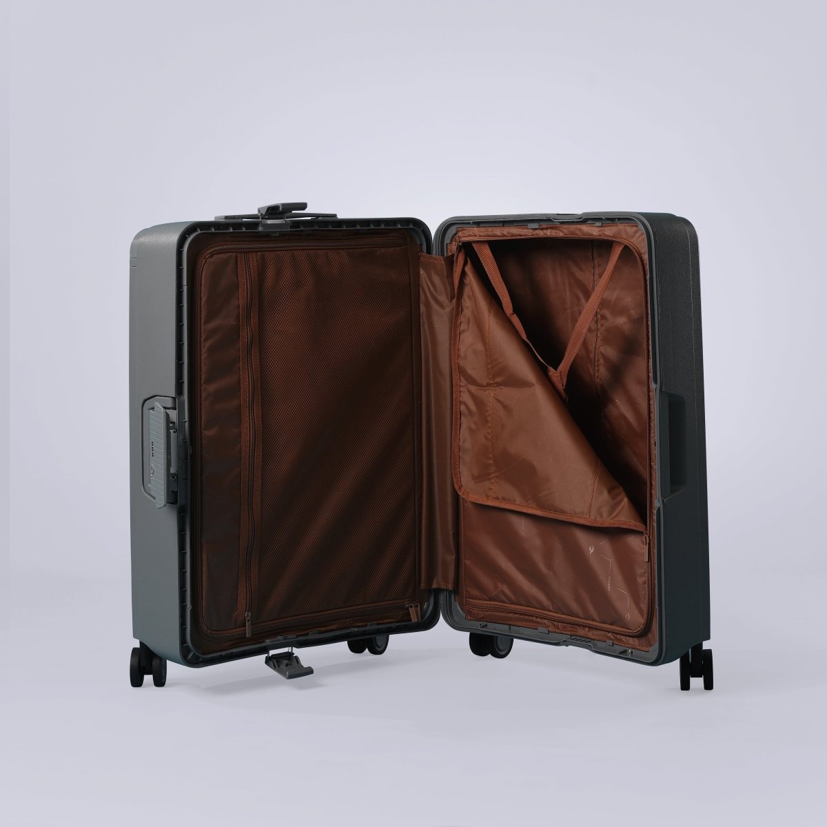 Burgos Zipless Suitcase Set of 3 Grey - MOON - Luggage & Travel Accessories - Sonada