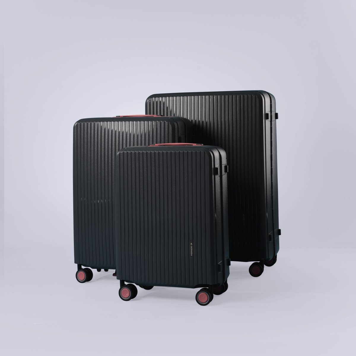 Burgos Zipless Suitcase Set of 3 Navy - MOON - Luggage & Travel Accessories - Sonada