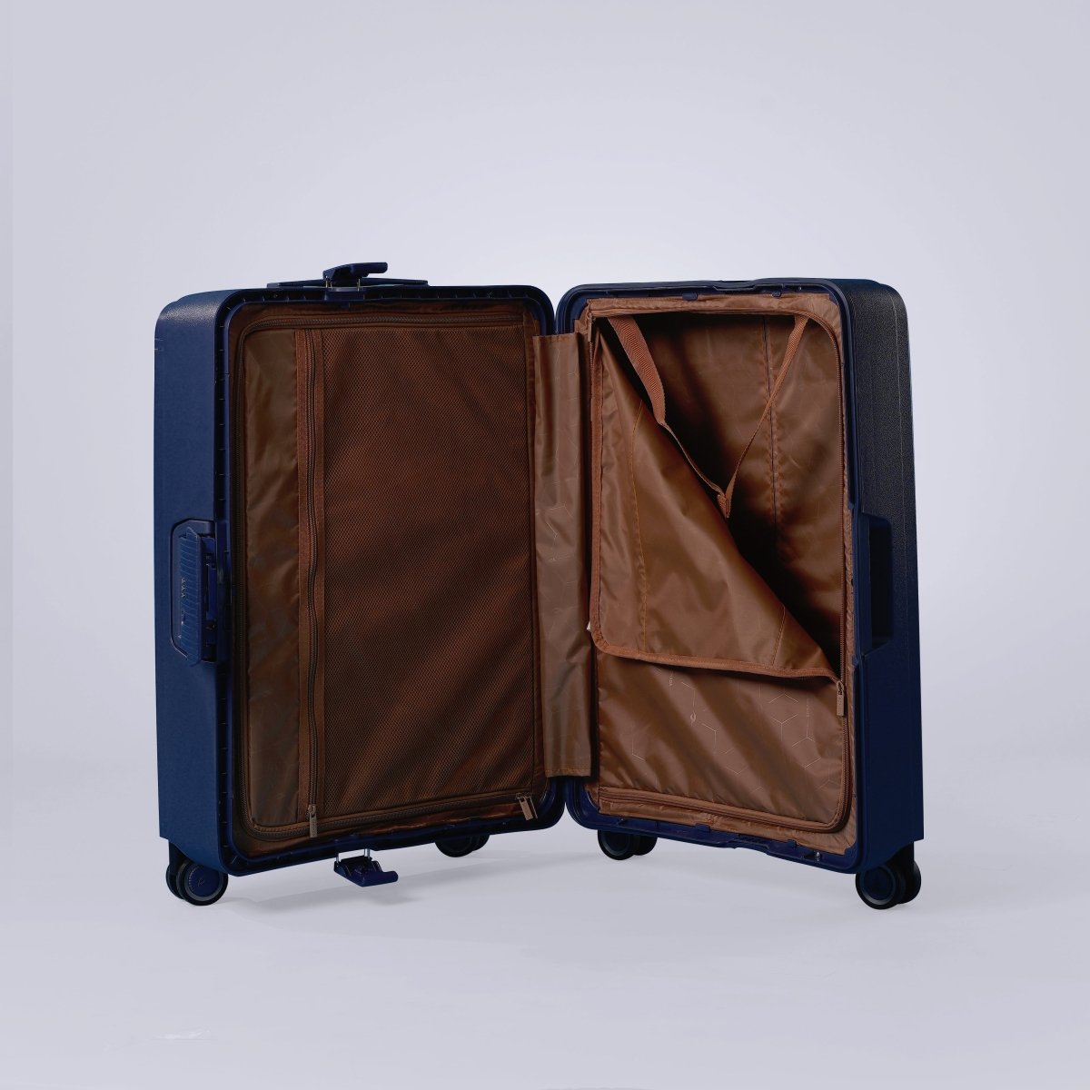 Burgos Zipless Suitcase Set of 3 Navy - MOON - Luggage & Travel Accessories - Sonada