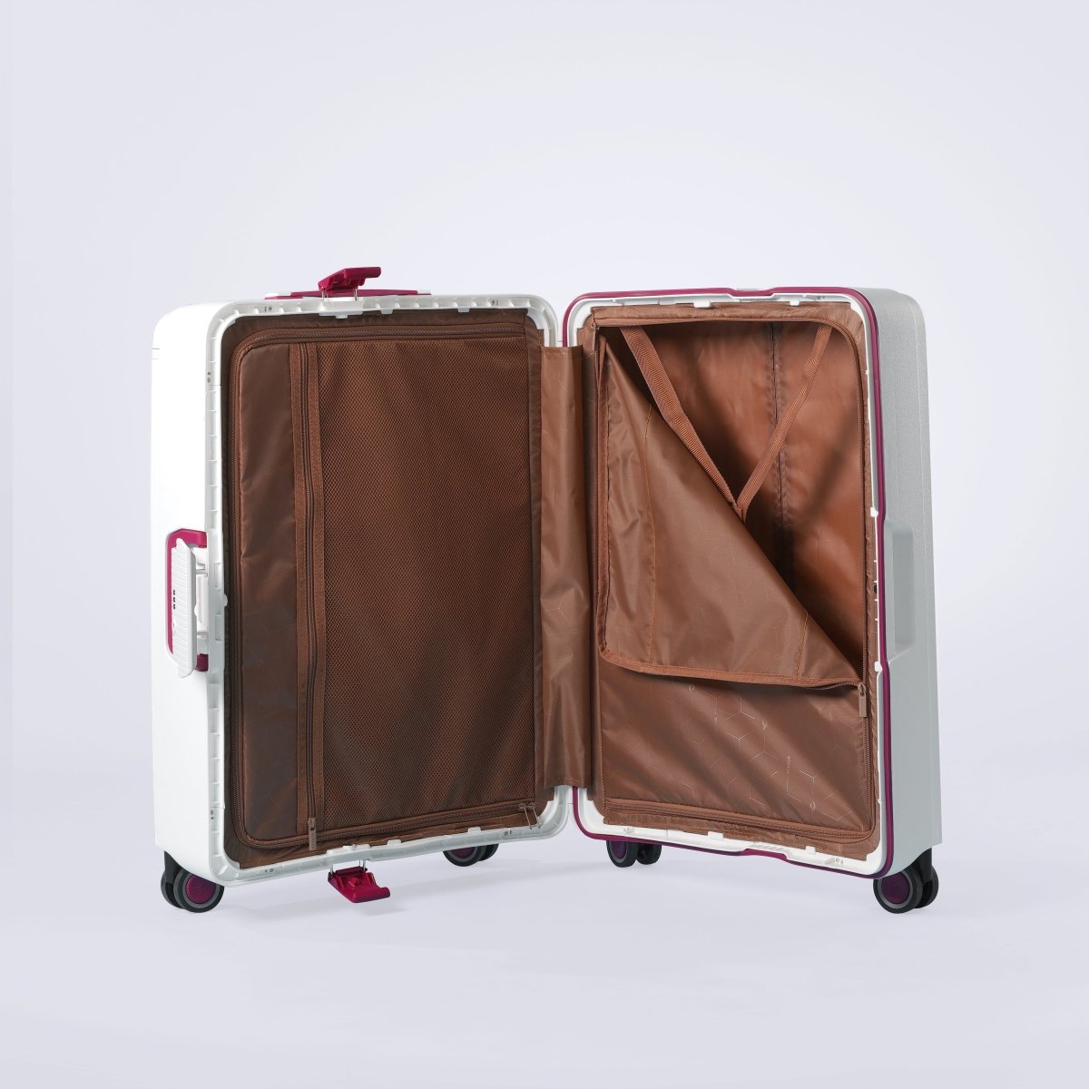 Burgos Zipless Suitcase Set of 3 White - MOON - Luggage & Travel Accessories - Sonada