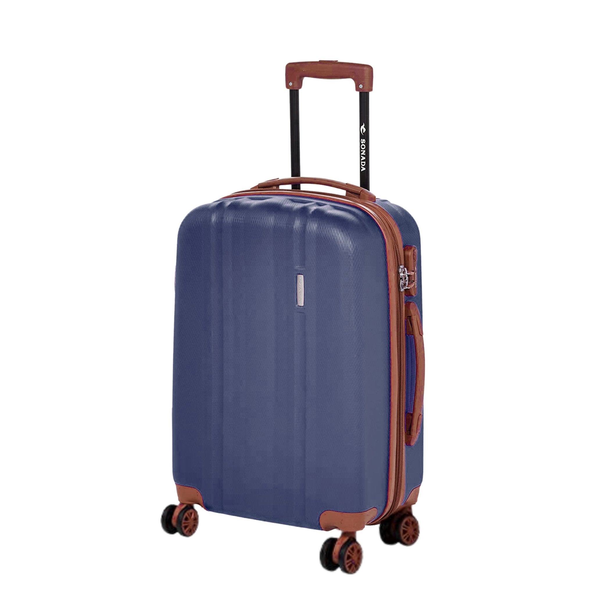 Sonada Upright Suitcases Trolley Set of 3 - Navy