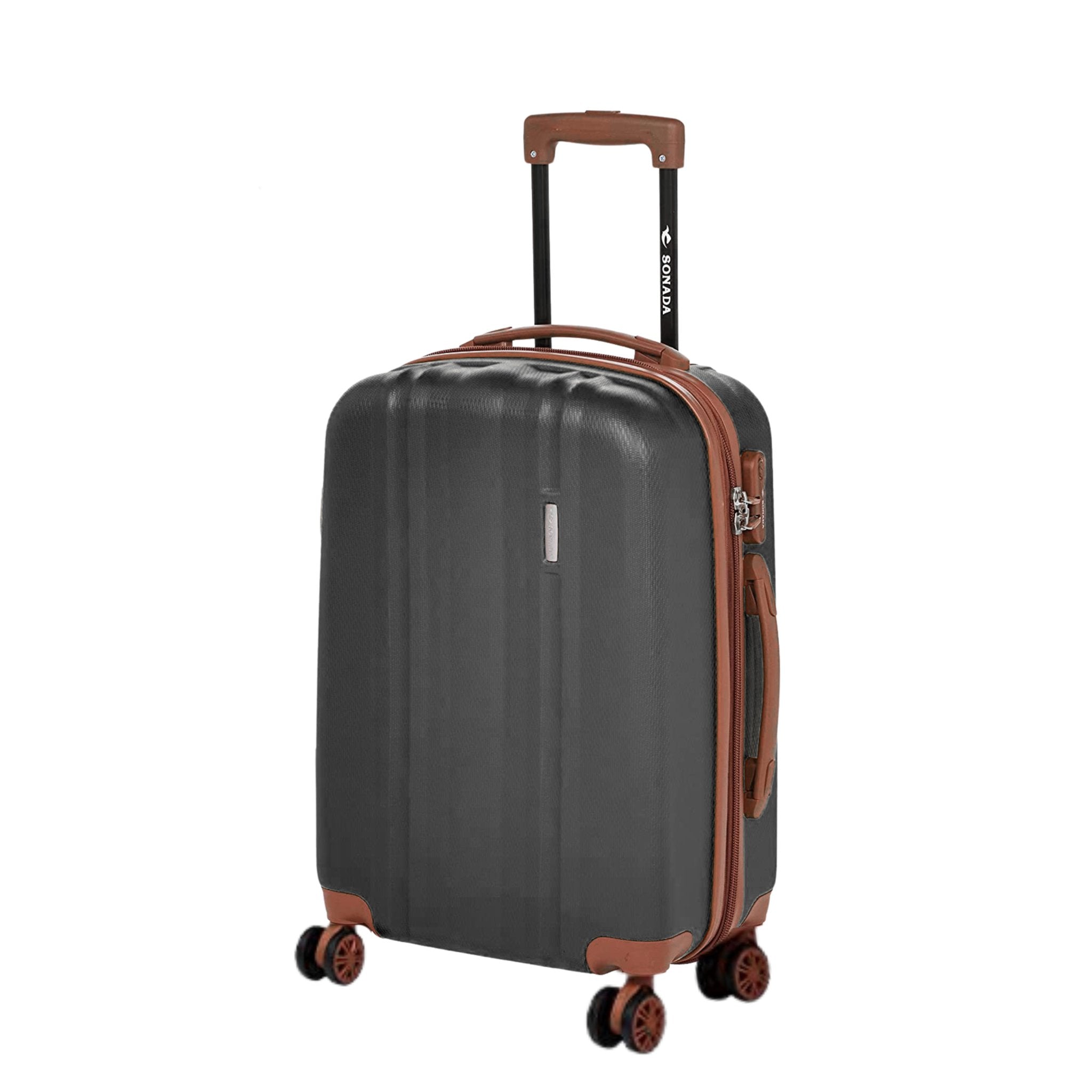 Sonada Upright Suitcases Trolley Set of 3 - Black