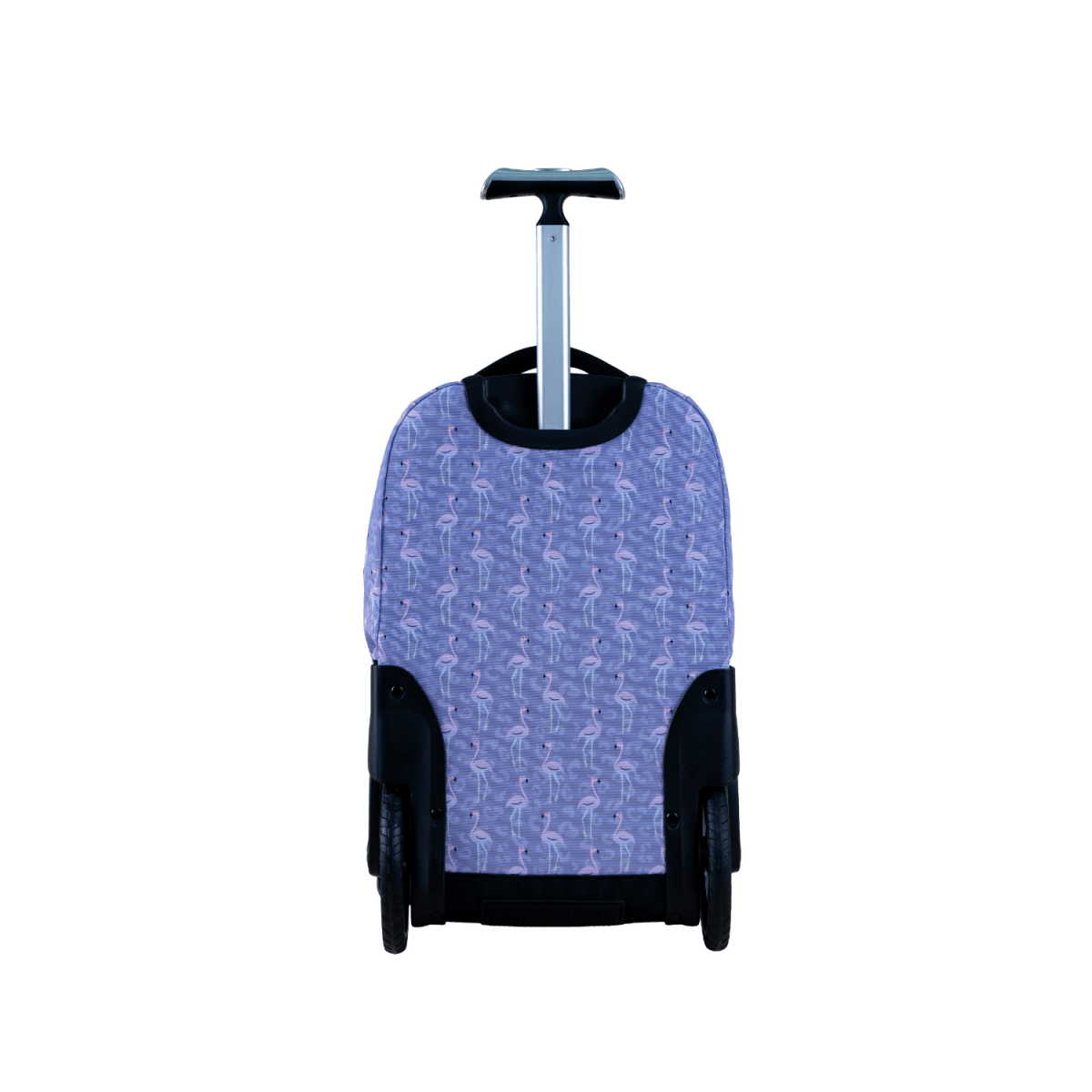 Flamingo Purple Big Wheel School Bag Trolley Set of 3 (Lunch Bag & Pencil Case) - MOON - Back 2 School - Wires