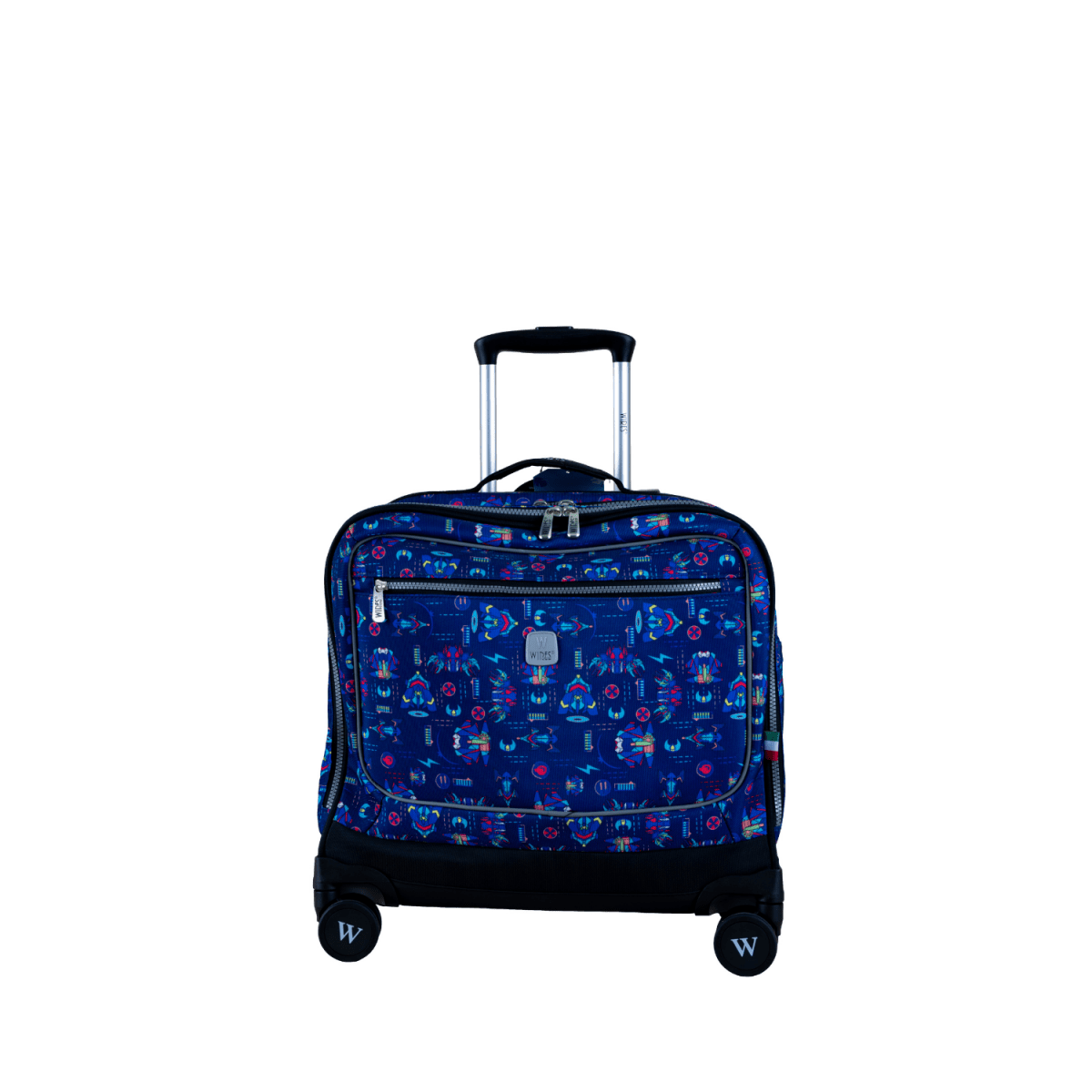 Galactic Arcade 8 Wheels School Bag Trolley Set of 4(Lunch Bag & Pencil Case)+Lunch Box - MOON - Back 2 School - Wires