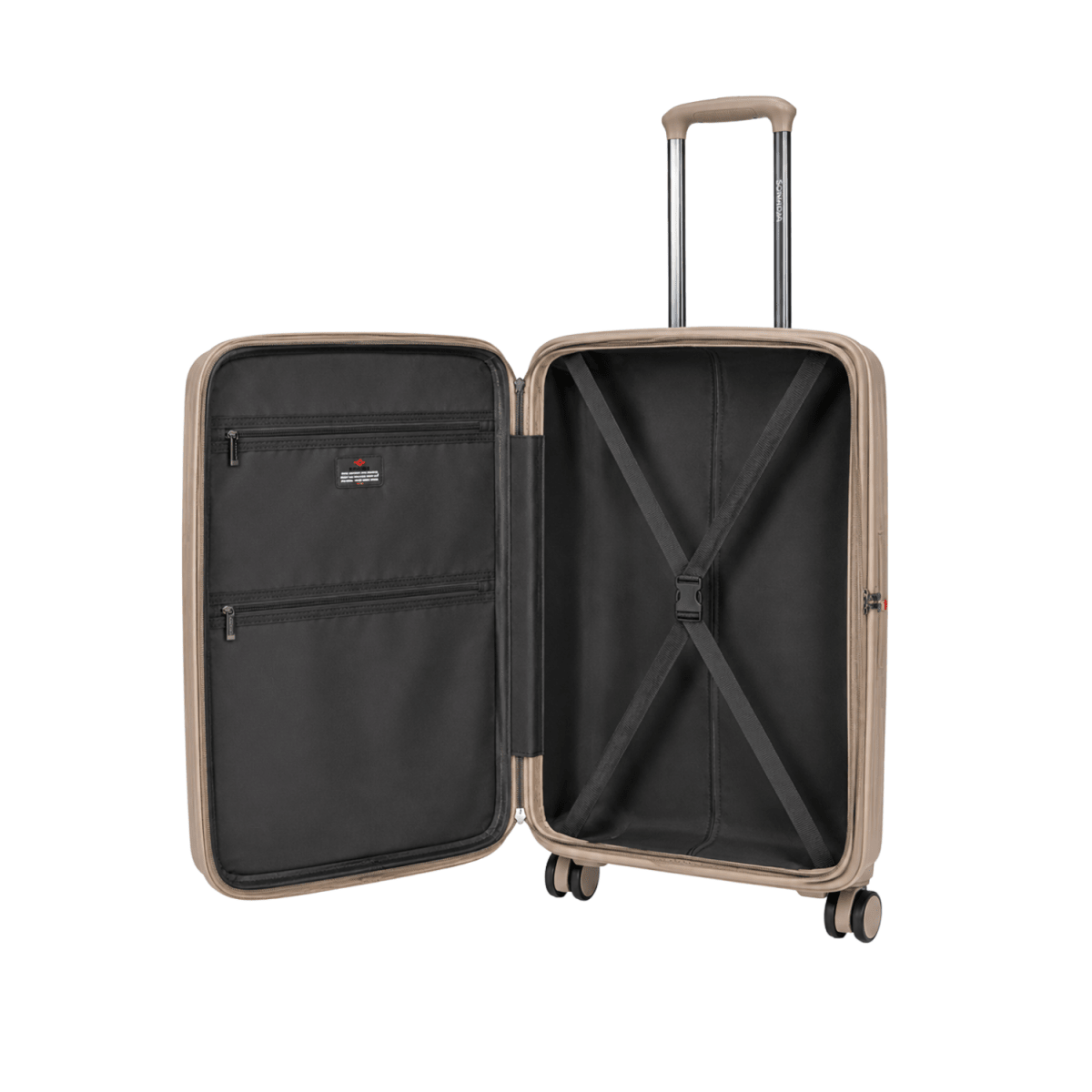 Granada Front Opening Hardside Luggage Set of 3 in Beige, Khaki - MOON - Luggage - Sonada