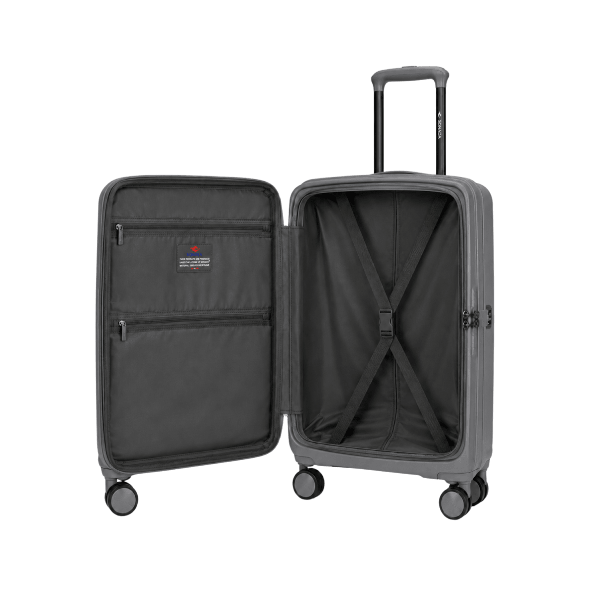 Granada Front Opening Hardside Luggage Set of 3 in Navy Blue - MOON - Luggage - Sonada
