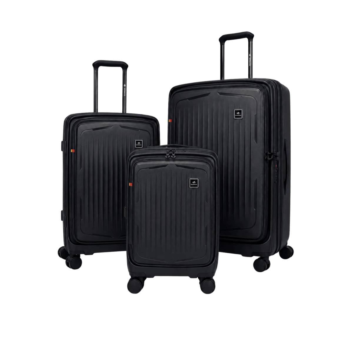 Granada Front Opening Hardside Luggage Set of 3 in Navy Blue - MOON - Luggage - Sonada