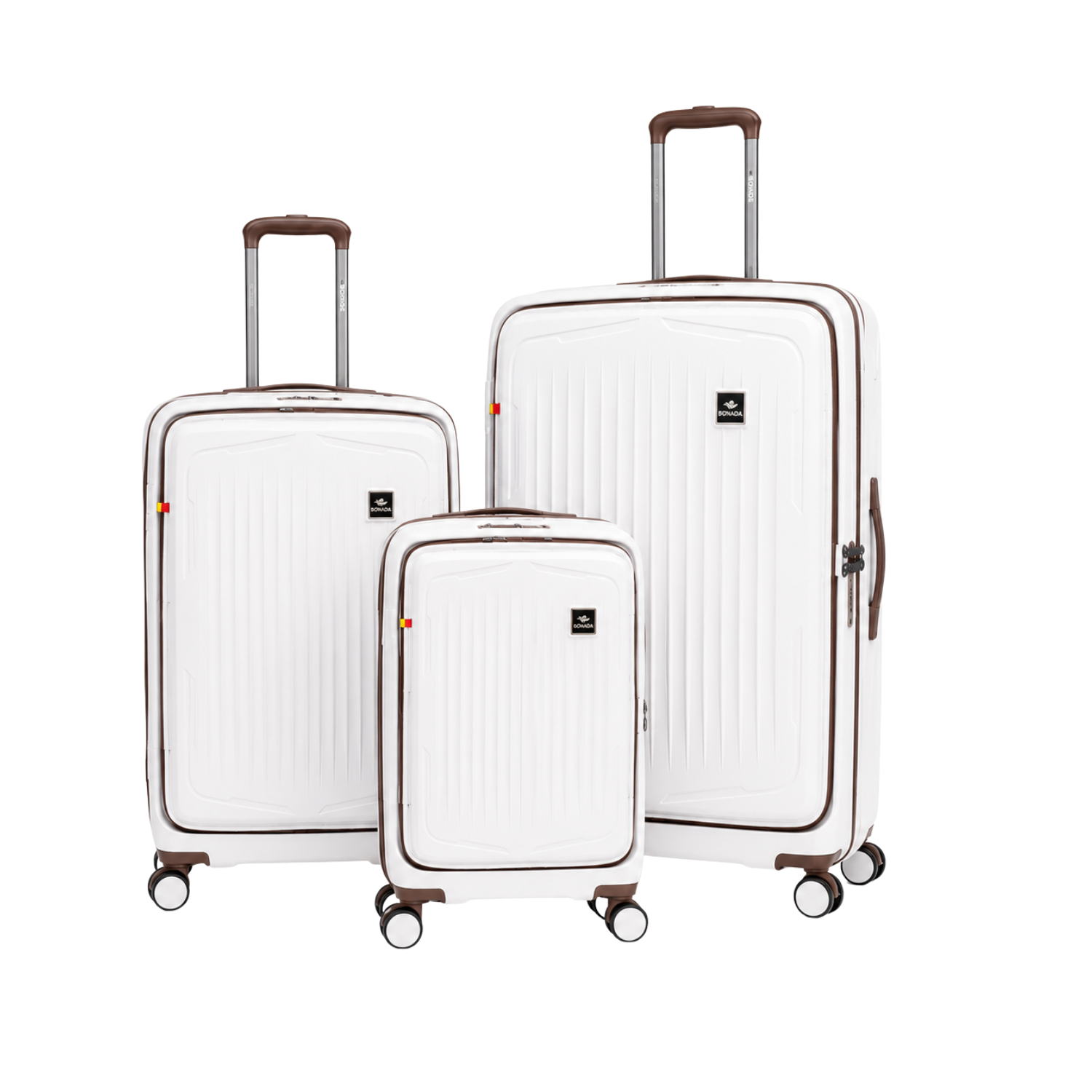 Granada Front Opening Hardside Luggage Set of 3 in Beige, Khaki