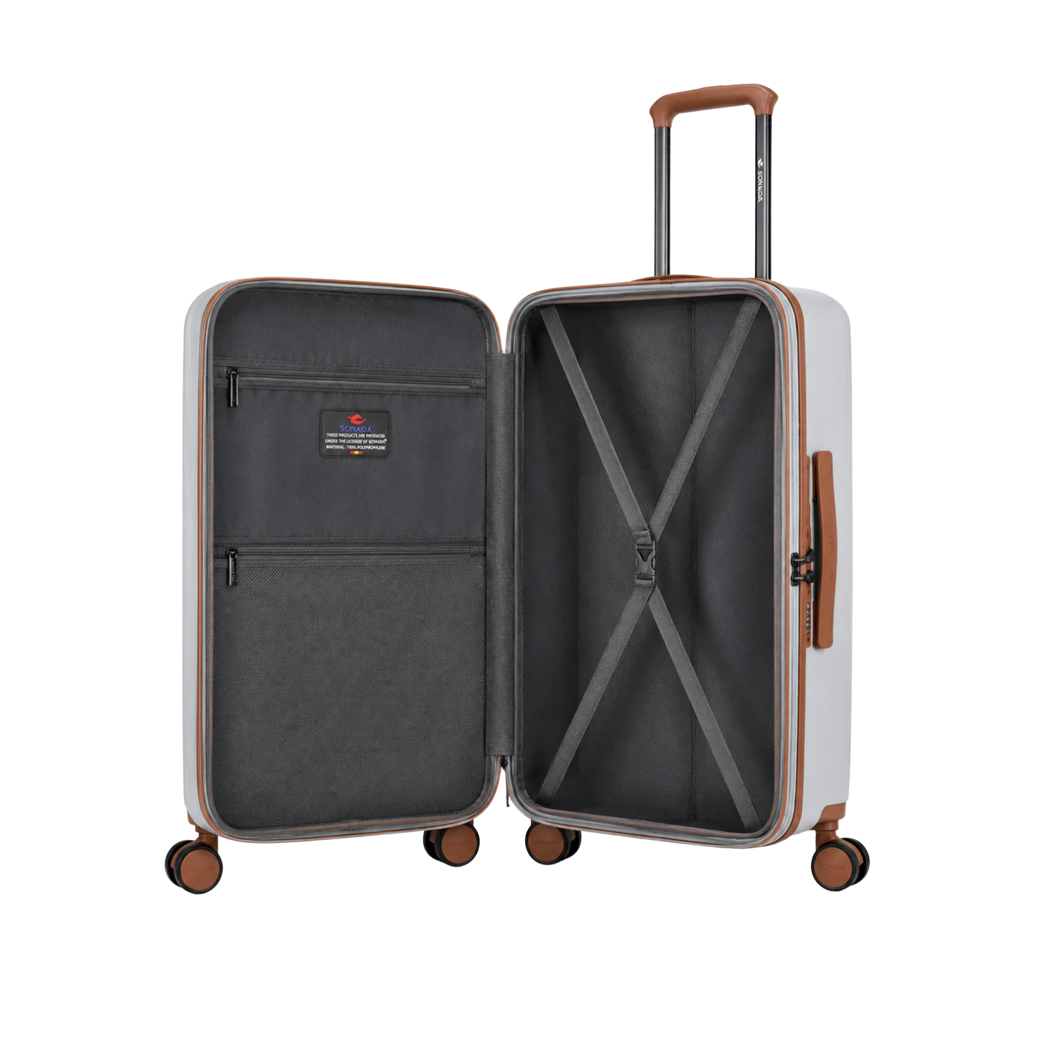 Granada Front Opening Hardside Luggage Set of 3 in White