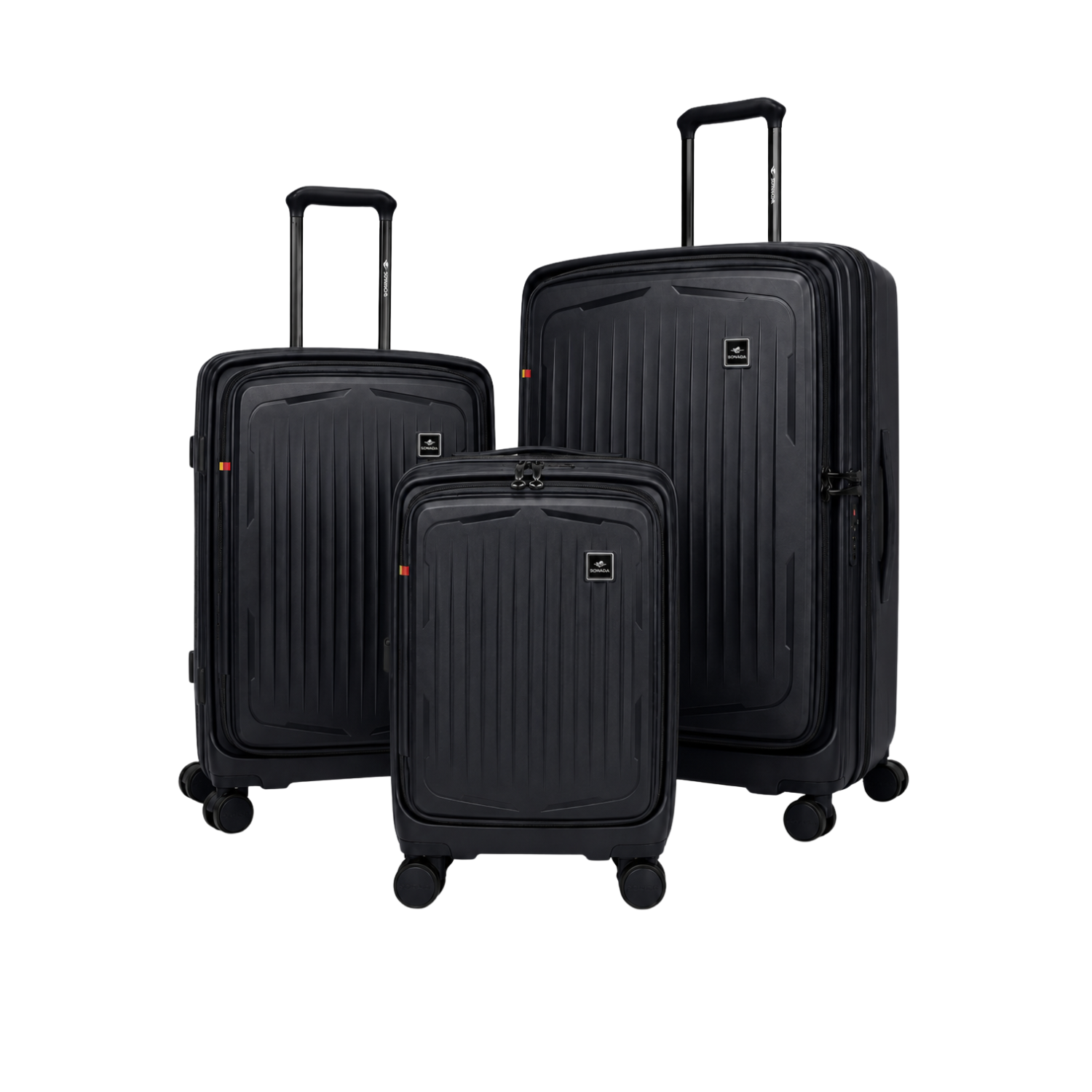 Granada Front Opening Hardside Luggage Set of 3 in Navy Blue