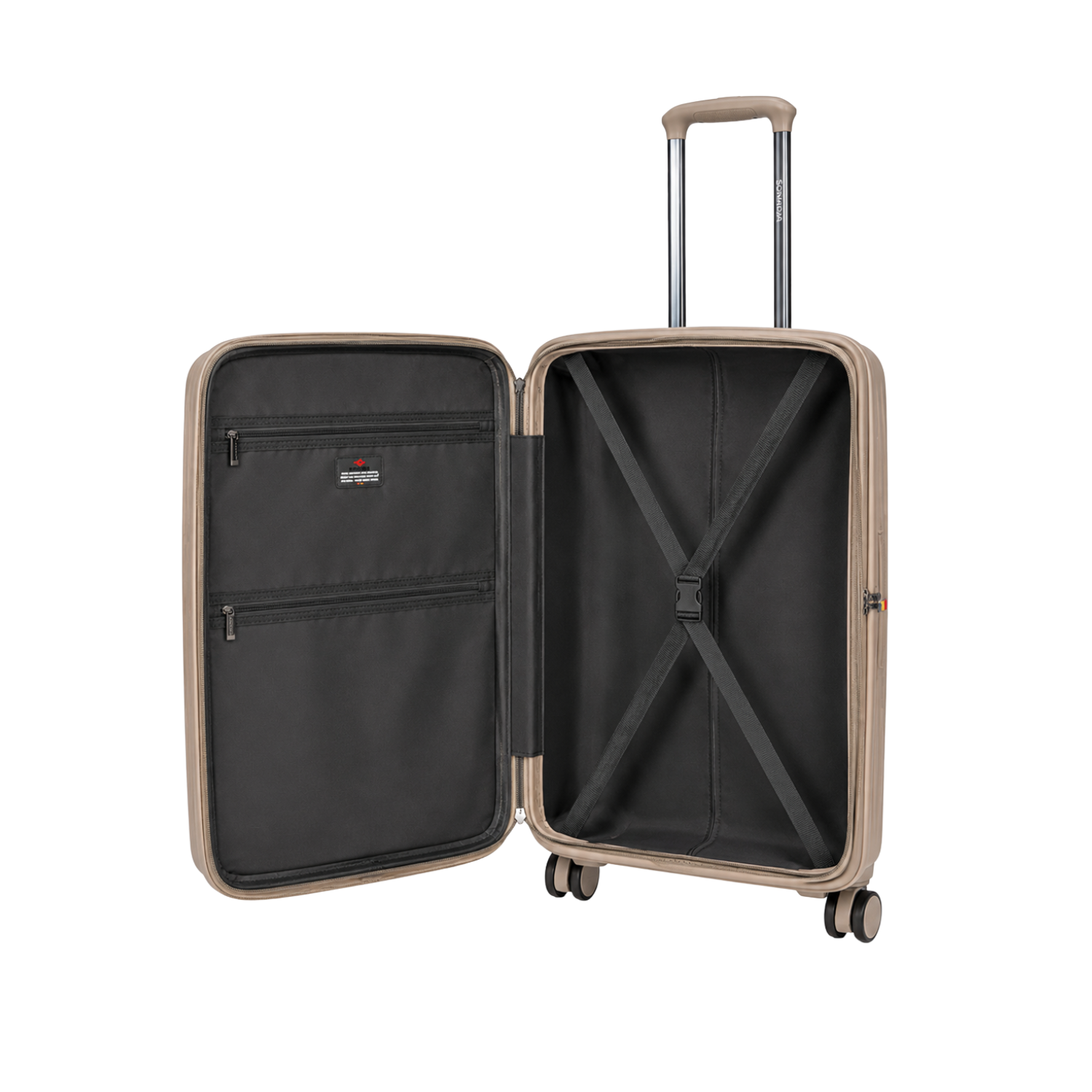 Granada Front Opening Hardside Luggage Set of 3 in Beige, Khaki