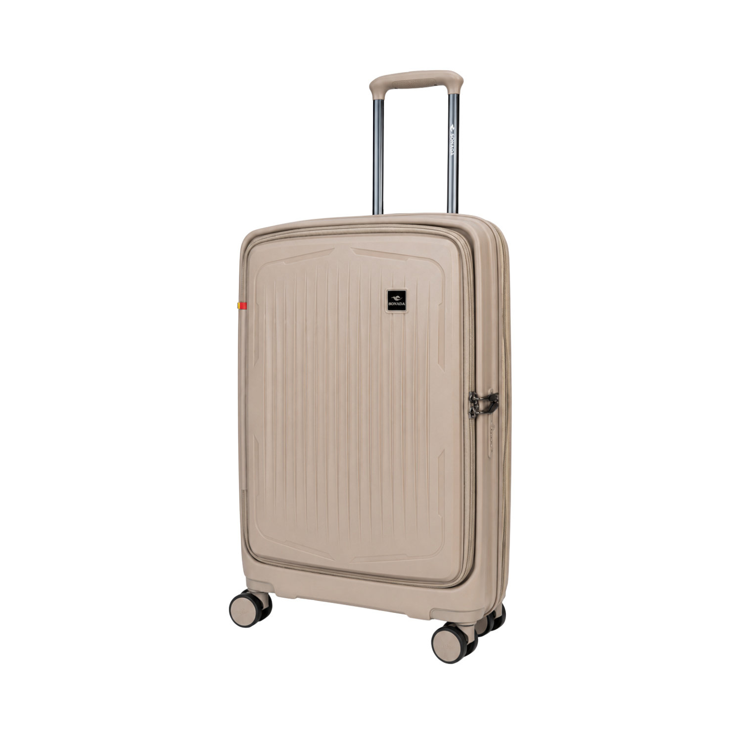 Granada Front Opening Hardside Luggage Set of 3 in Beige, Khaki