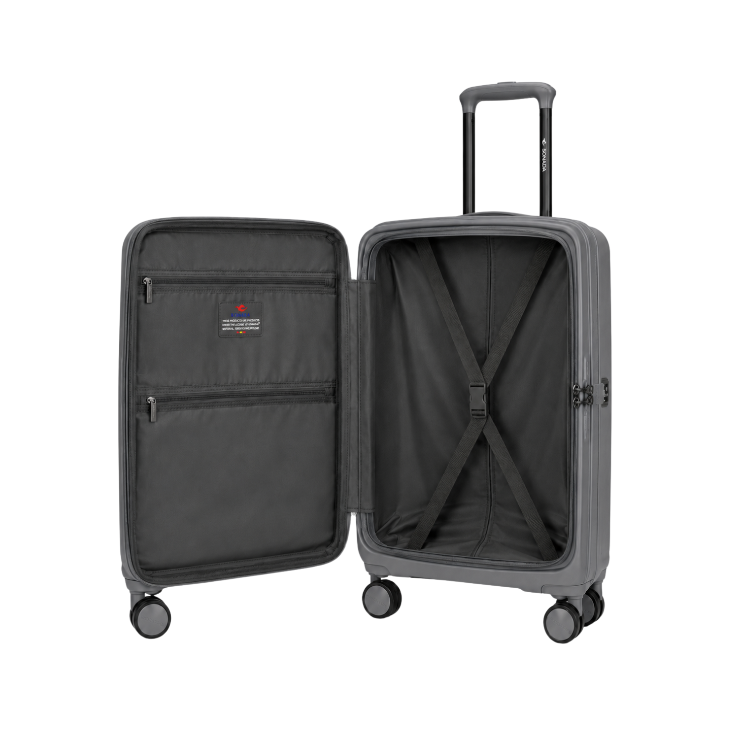 Granada Front Opening Hardside Luggage Set of 3 in Gray
