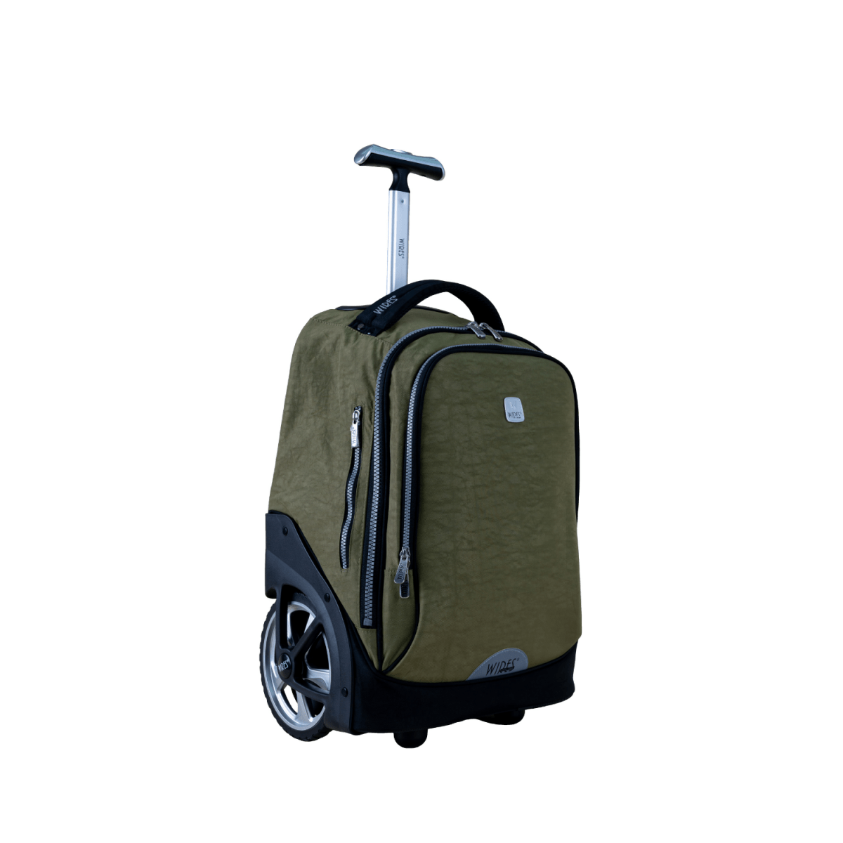 Green Big Wheel School Bag Trolley Set of 3 (Lunch Bag & Pencil Case) - MOON - Back 2 School - Wires