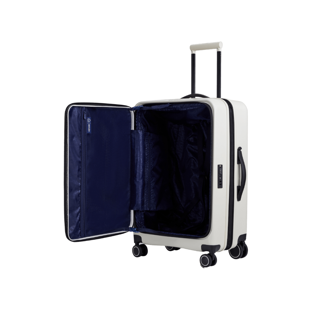 Greenwich Hardside Suitcase front opening set Of 3 in Pure White - MOON - Luggage & Travel Accessories - Verage