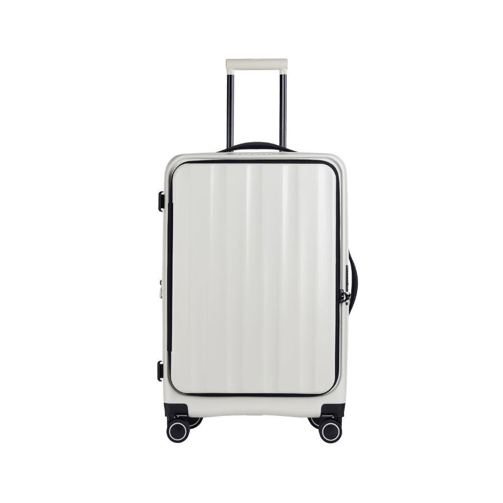 Greenwich Hardside Suitcase front opening set Of 3 in Pure White - MOON - Luggage & Travel Accessories - Verage
